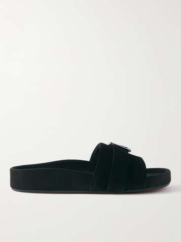 CHRISTIAN LOUBOUTIN: Dhabubizz slides in leather - Black