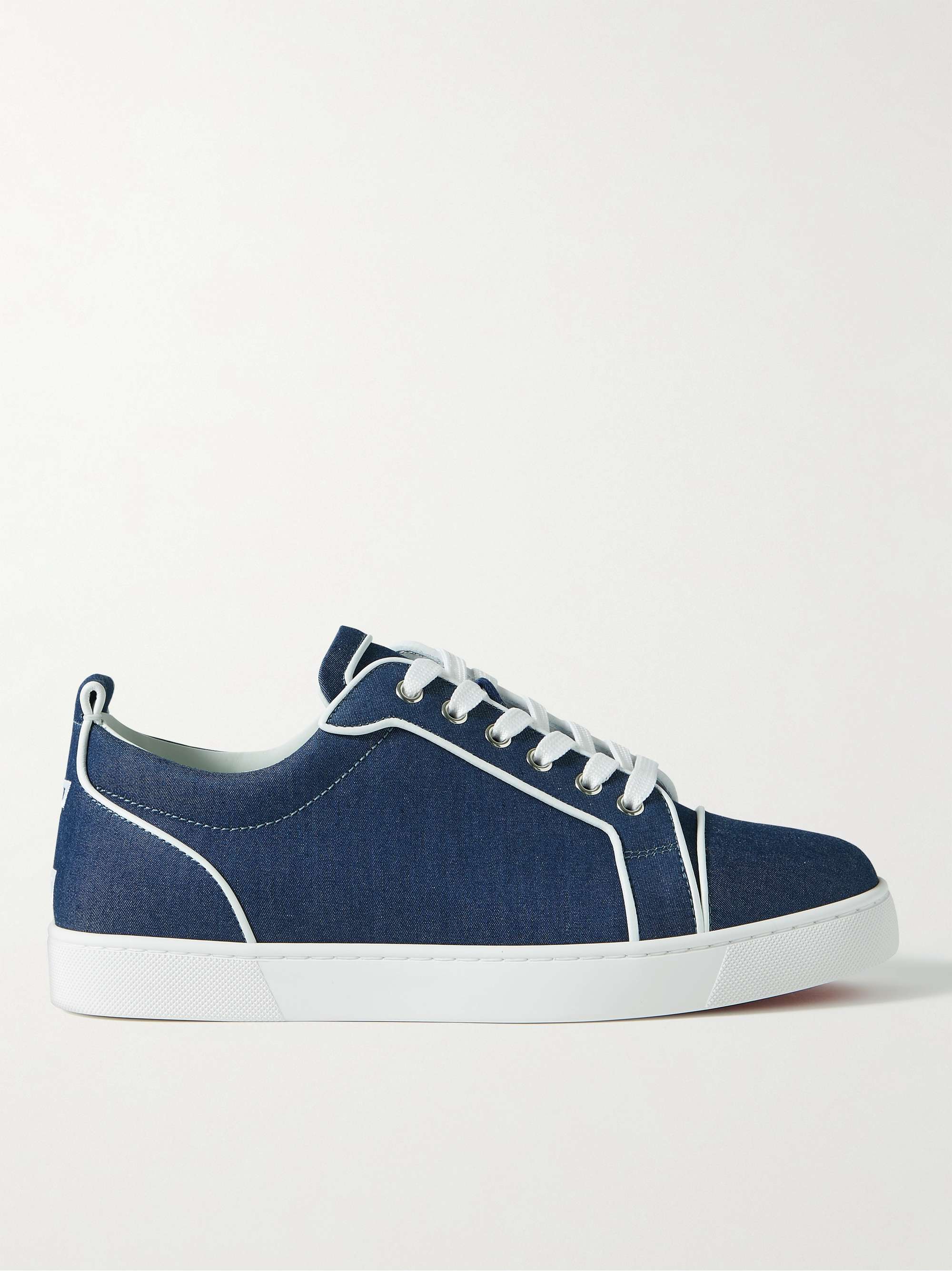 CHRISTIAN LOUBOUTIN Varsijunior Leather-Trimmed Denim for MR PORTER