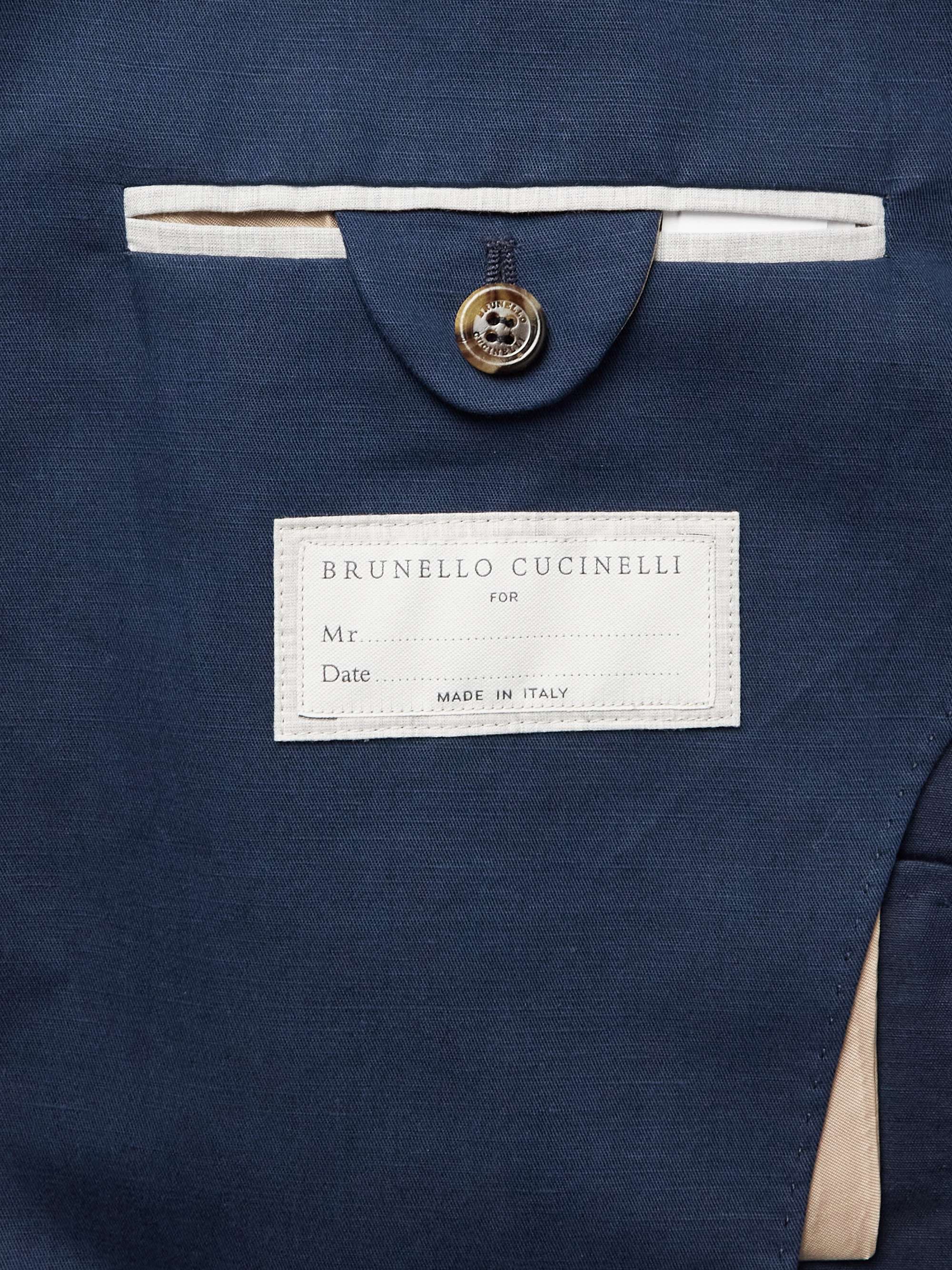 BRUNELLO CUCINELLI Slim-Fit Linen and Cotton-Blend Twill Suit Jacket