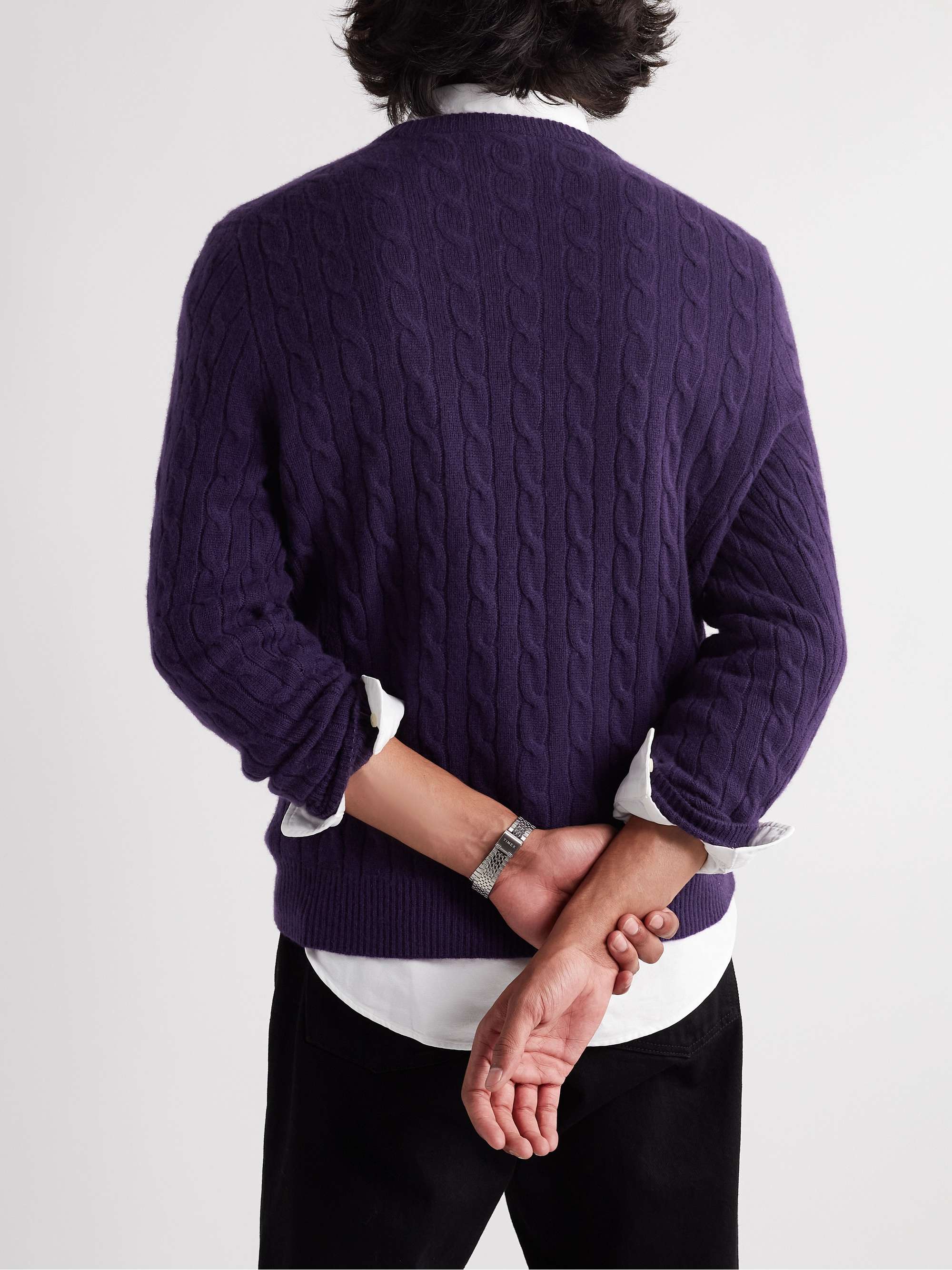J.CREW Slim-Fit Cable-Knit Cashmere Sweater