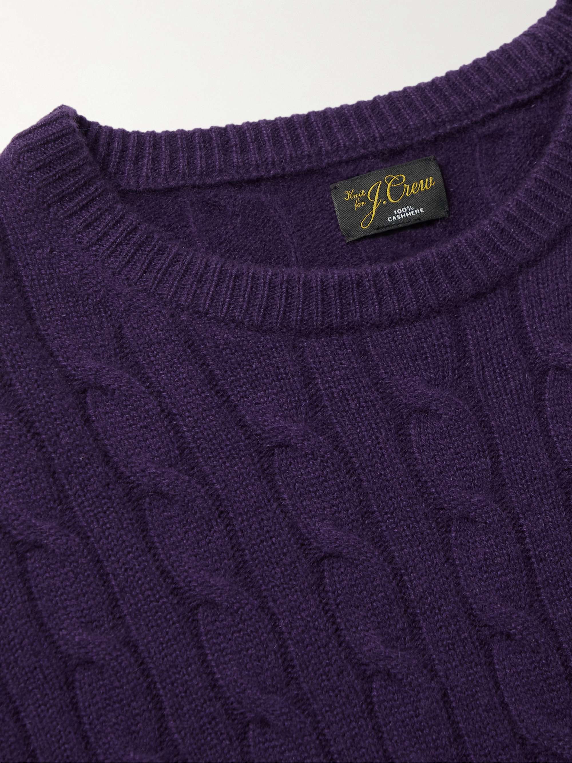 J.CREW Slim-Fit Cable-Knit Cashmere Sweater