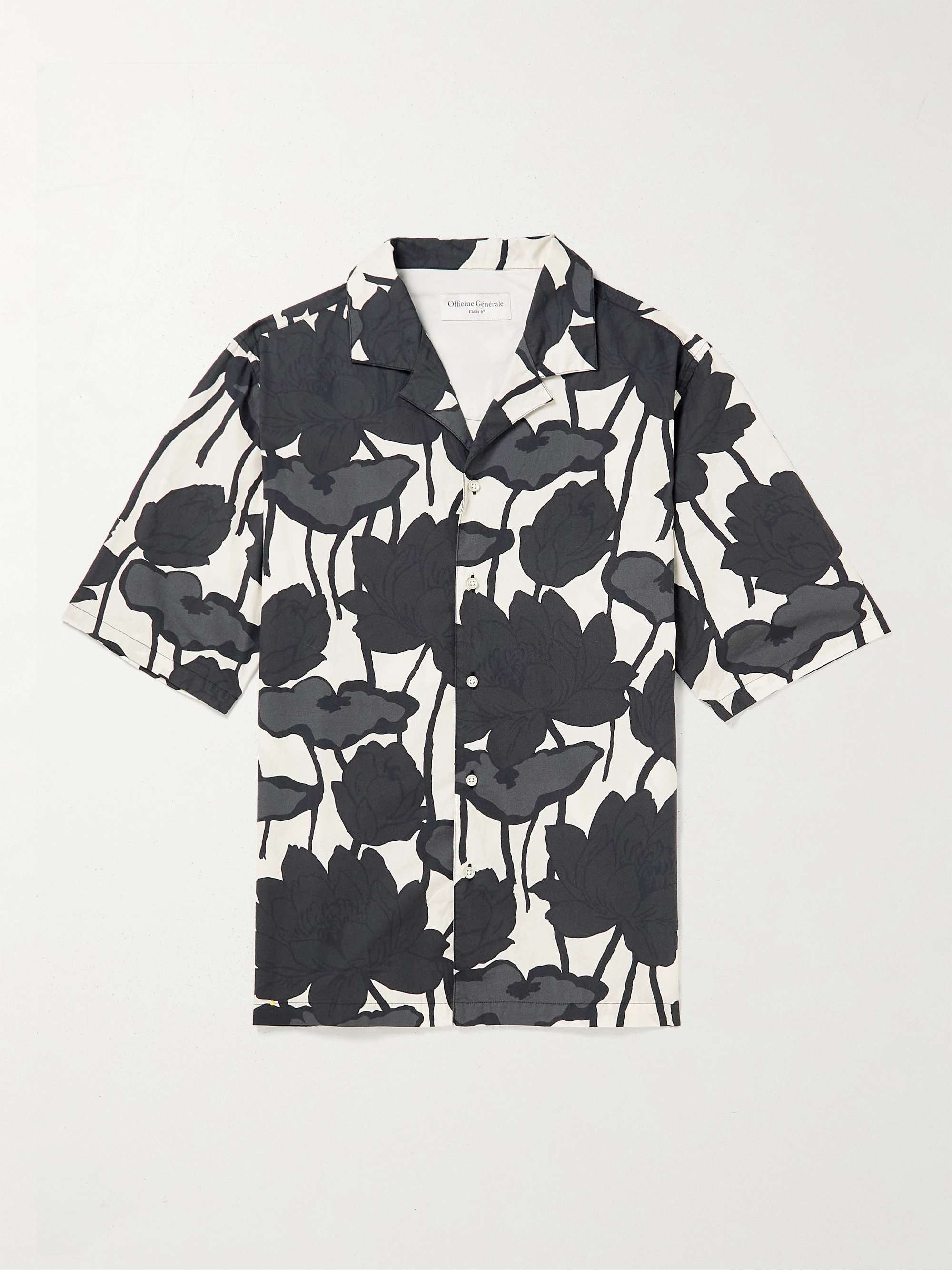 OFFICINE GEENEERALE Eren Camp-Collar Floral-Print Cotton-Poplin Shirt