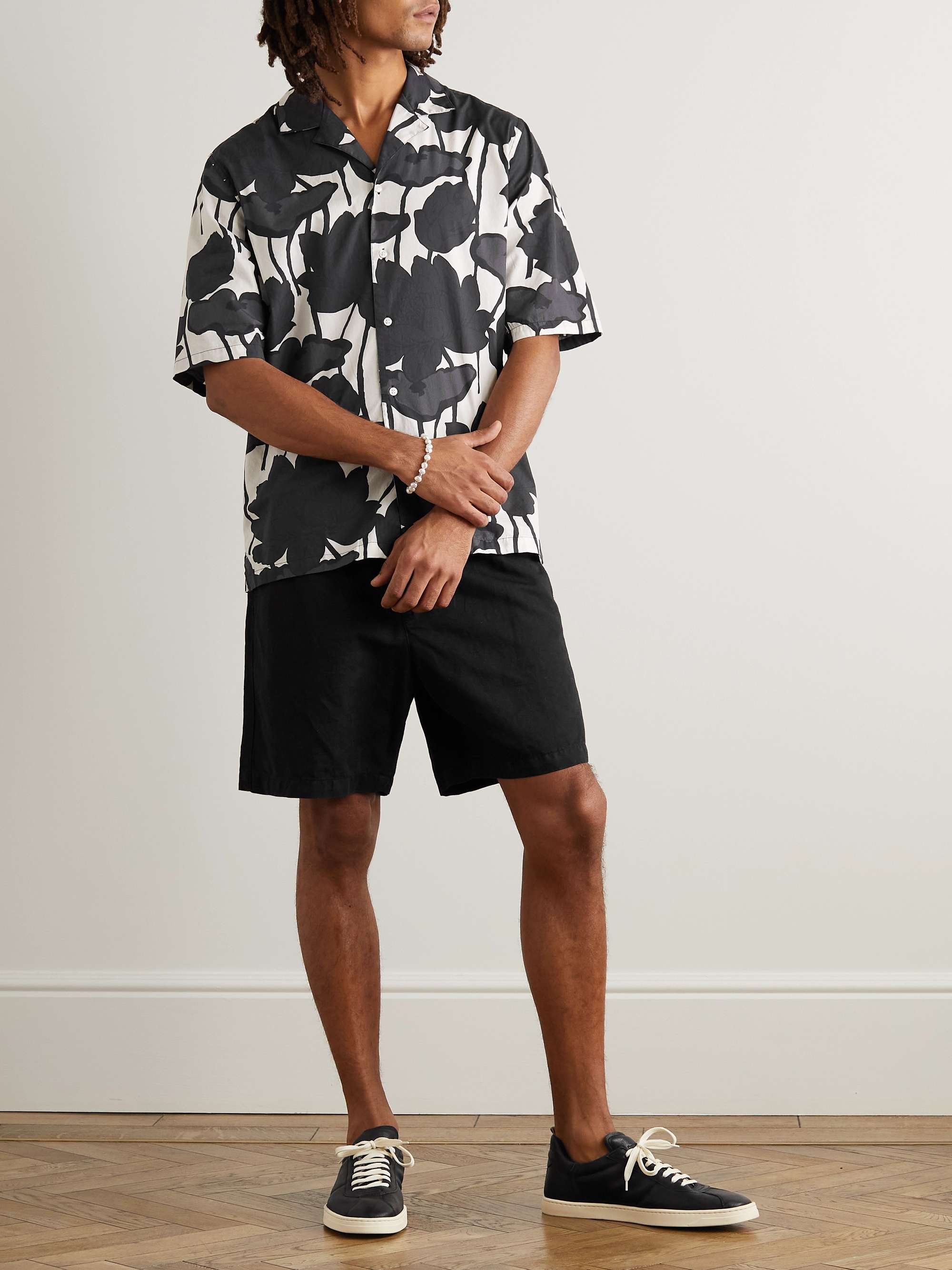 OFFICINE GÉNÉRALE Eren Camp-Collar Floral-Print Cotton-Poplin Shirt