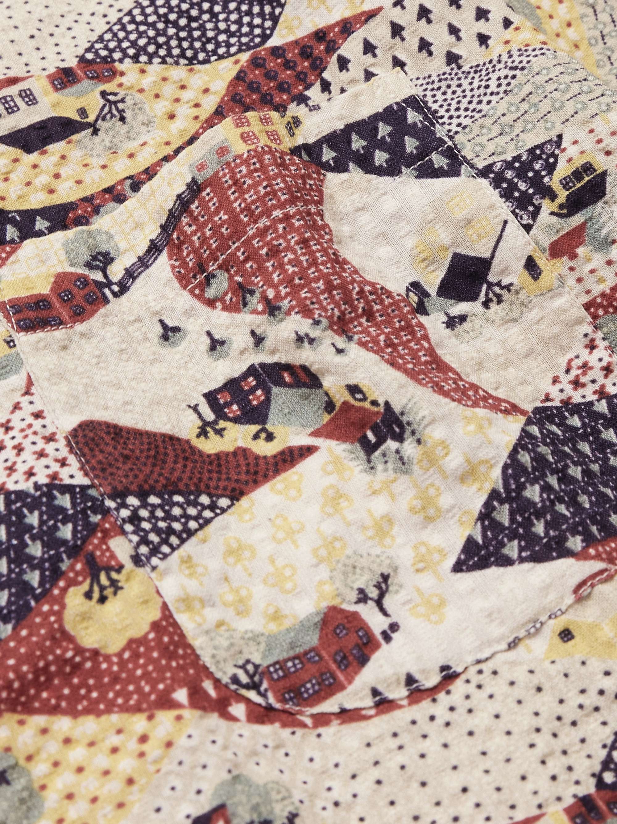 YMC Malick Printed Cotton-Blend Seersucker Shirt