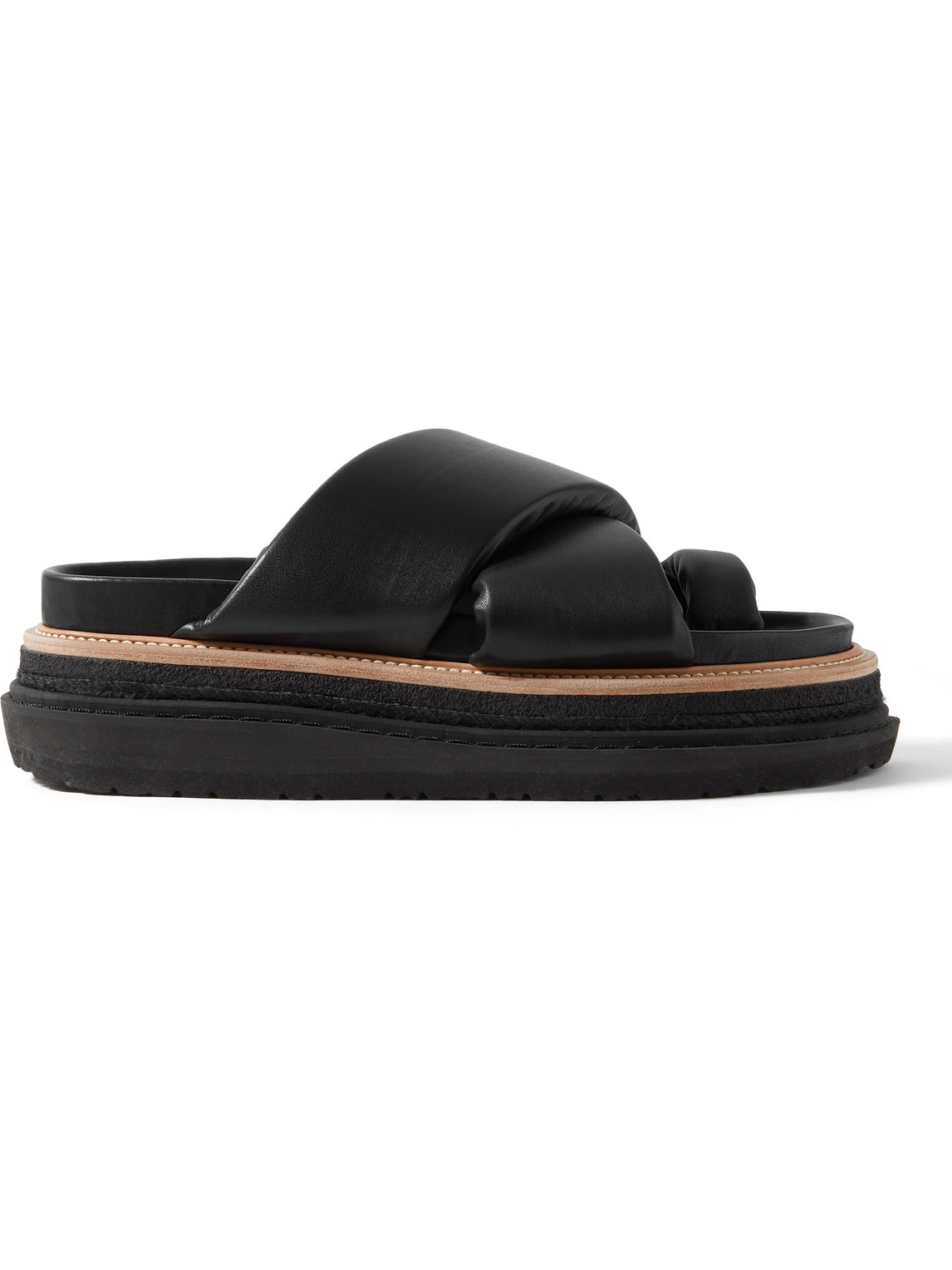 Sacai Black Multiple Sole Sandals | ModeSens