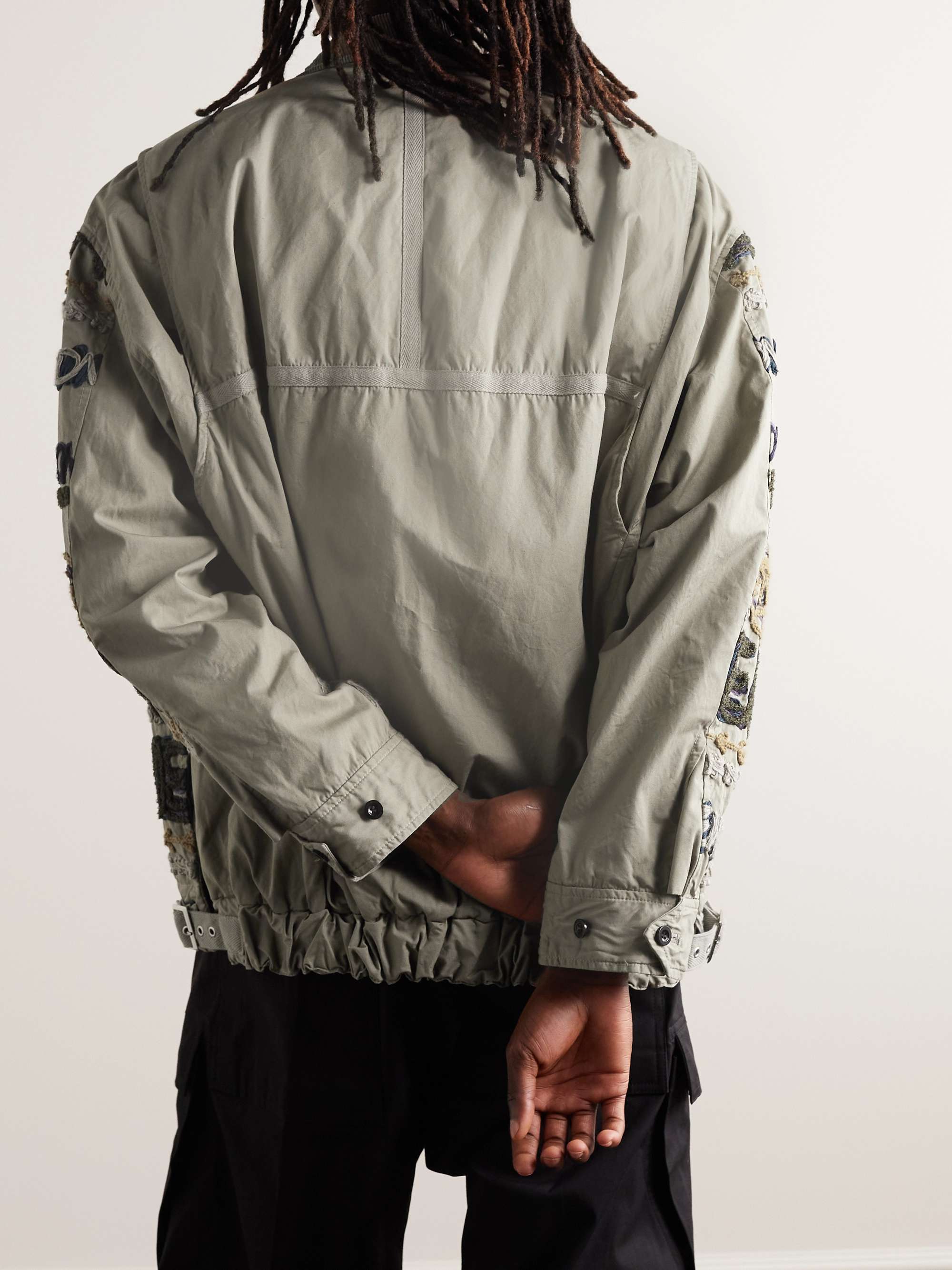 SACAI + Eric Haze Corduroy-Trimmed Appliquéd Cotton Blouson Jacket