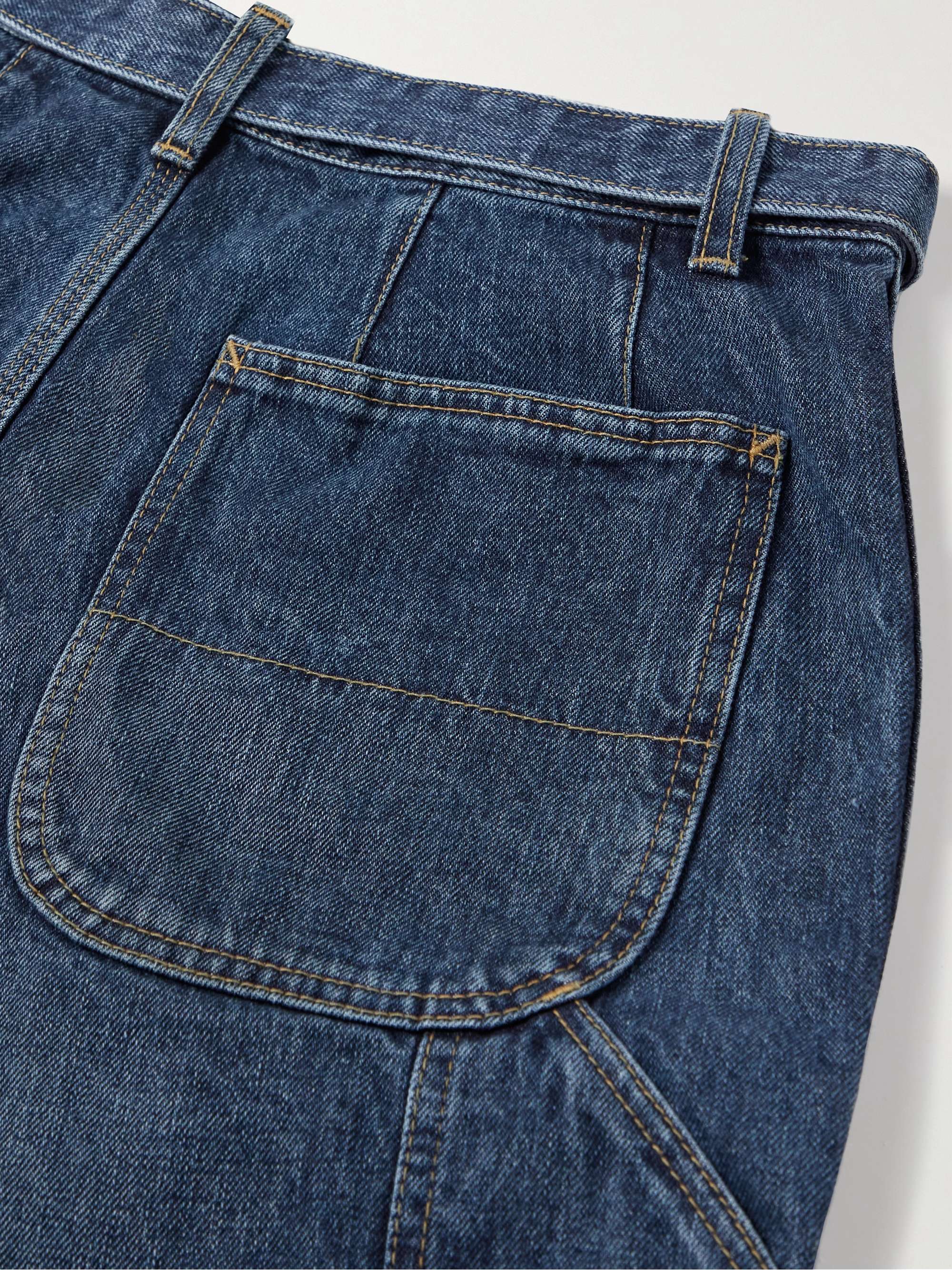 SACAI Belted Straight-Leg Denim Cargo Shorts