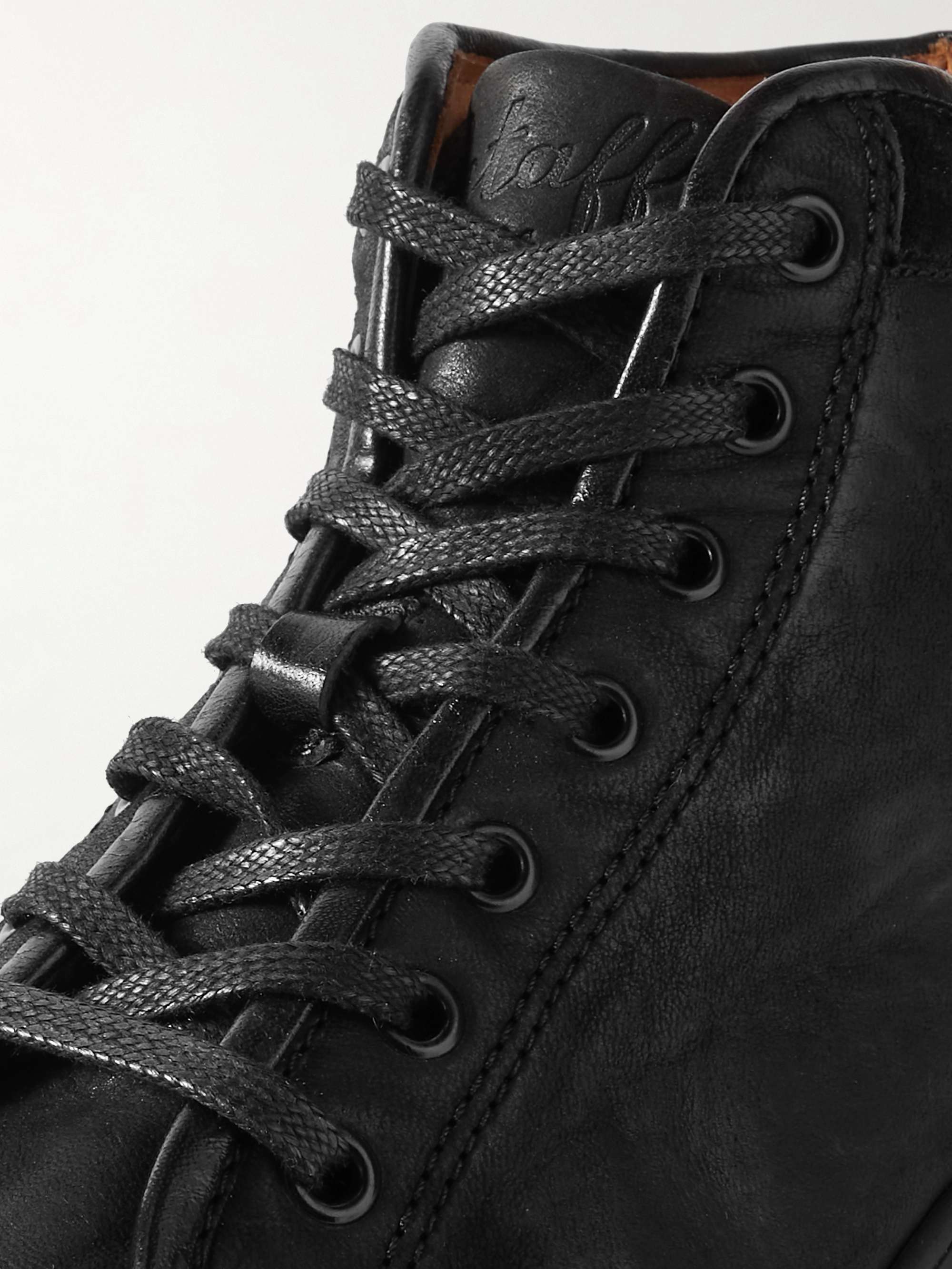 BELSTAFF Rally Suede-Trimmed Leather High-Top Sneakers