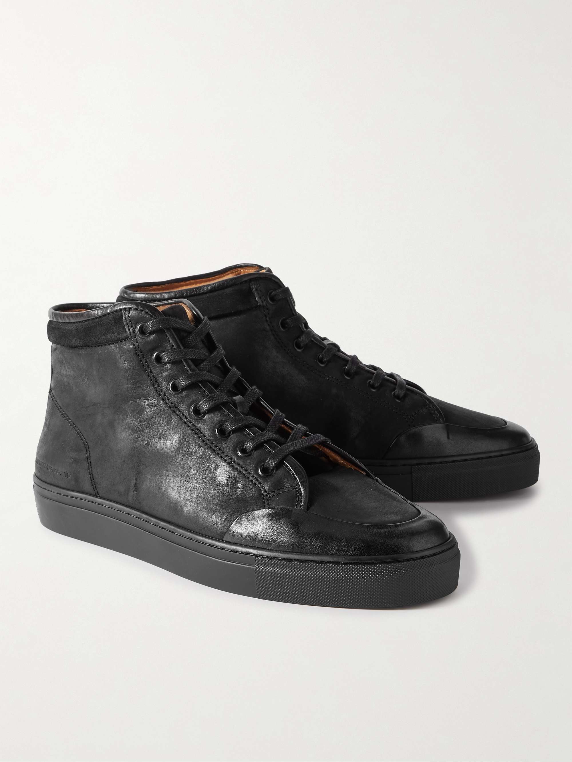 BELSTAFF Rally Suede-Trimmed Leather High-Top Sneakers