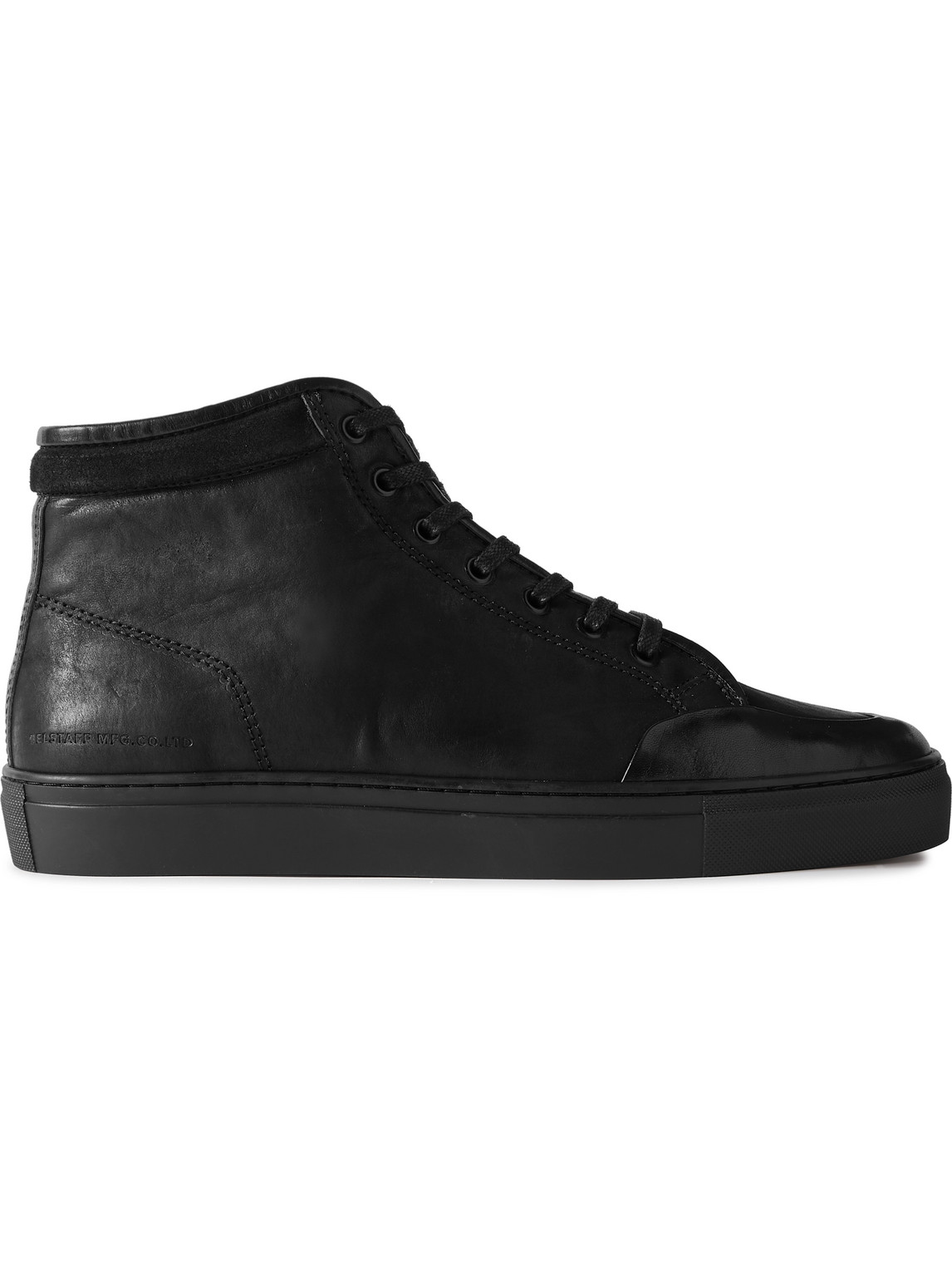 BELSTAFF RALLY SUEDE-TRIMMED LEATHER HIGH-TOP SNEAKERS
