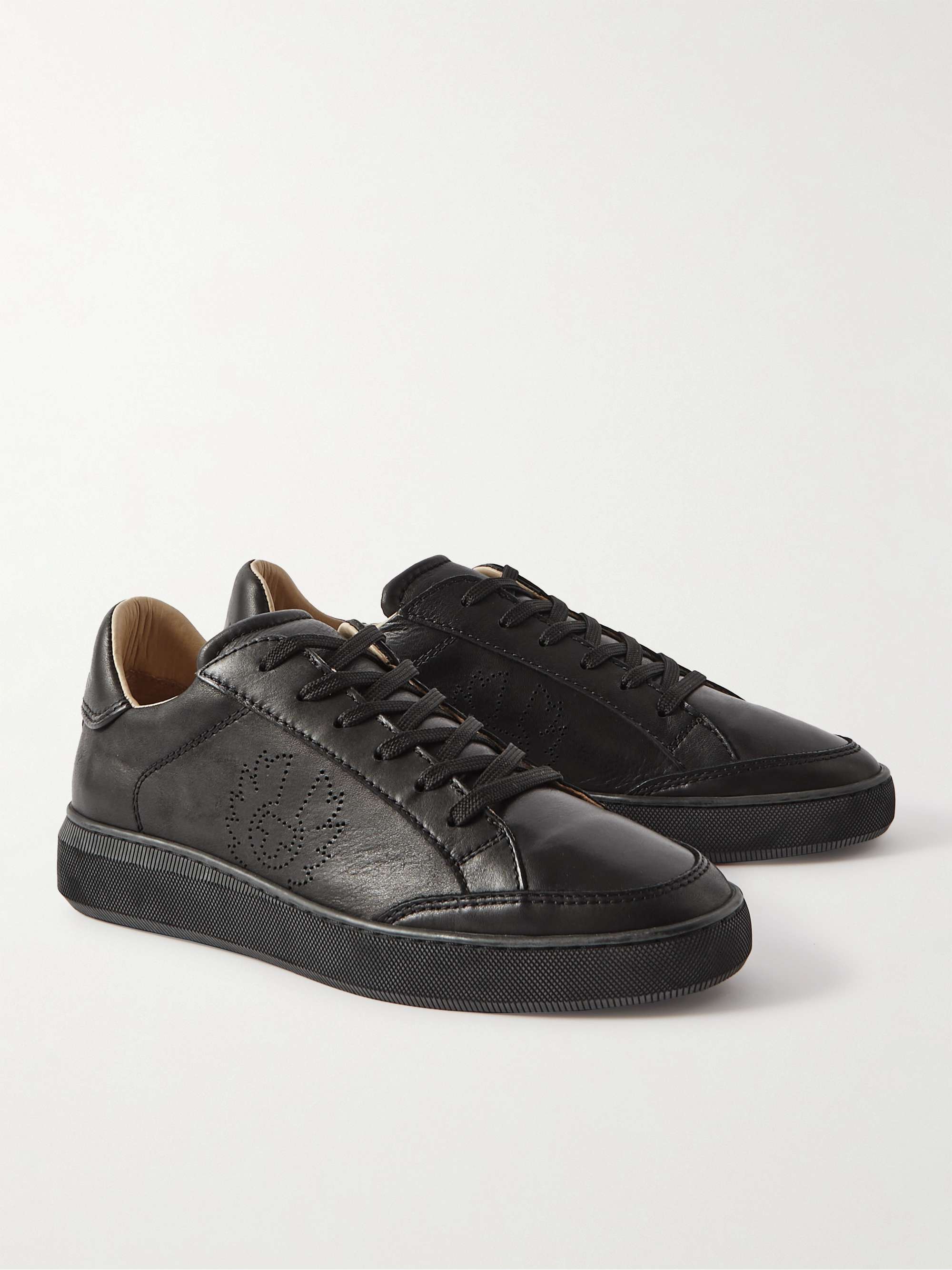 BELSTAFF Track Logo-Perforated Suede Sneakers