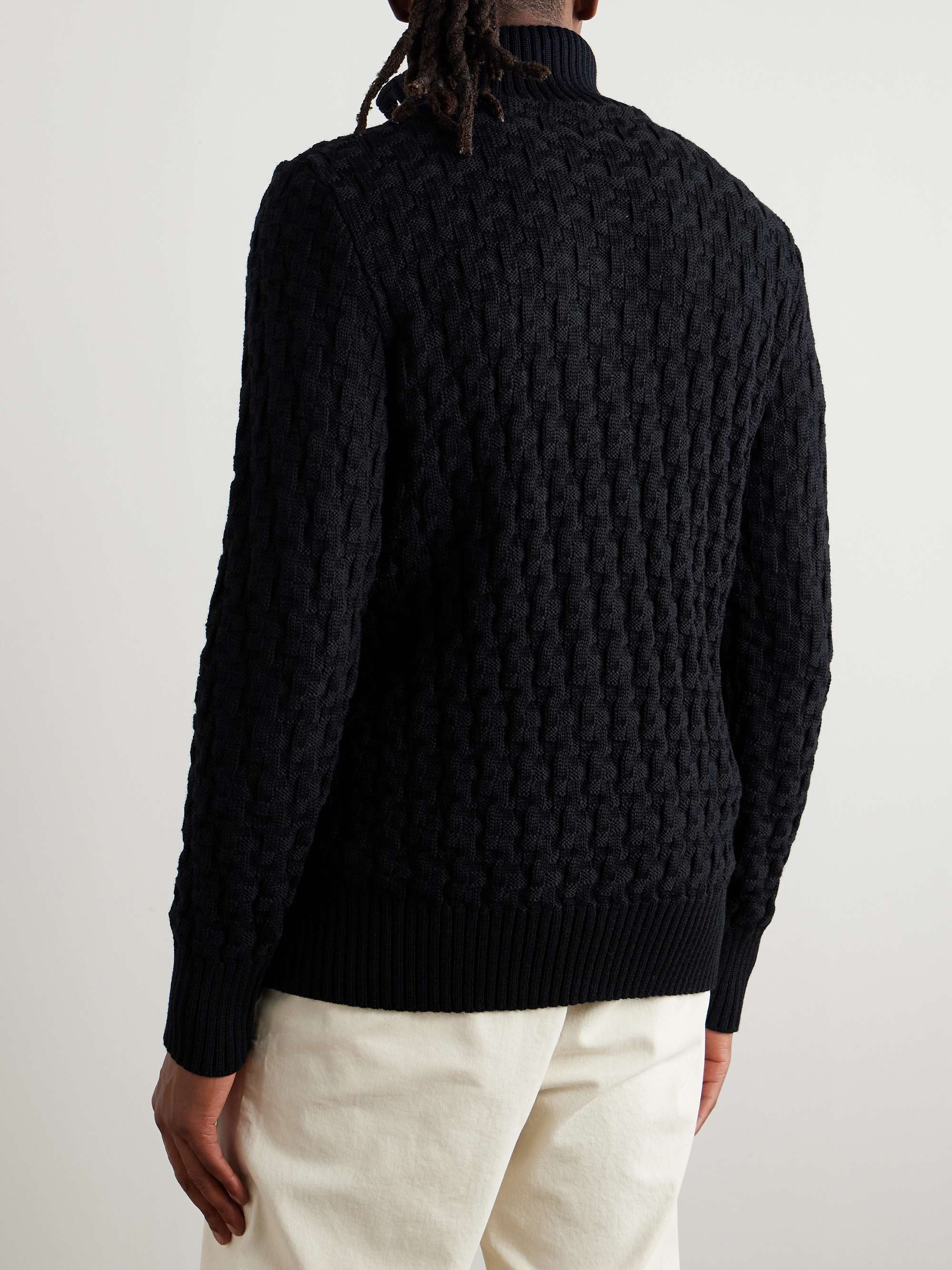 S.N.S. HERNING Stark Textured Virgin Wool Cardigan