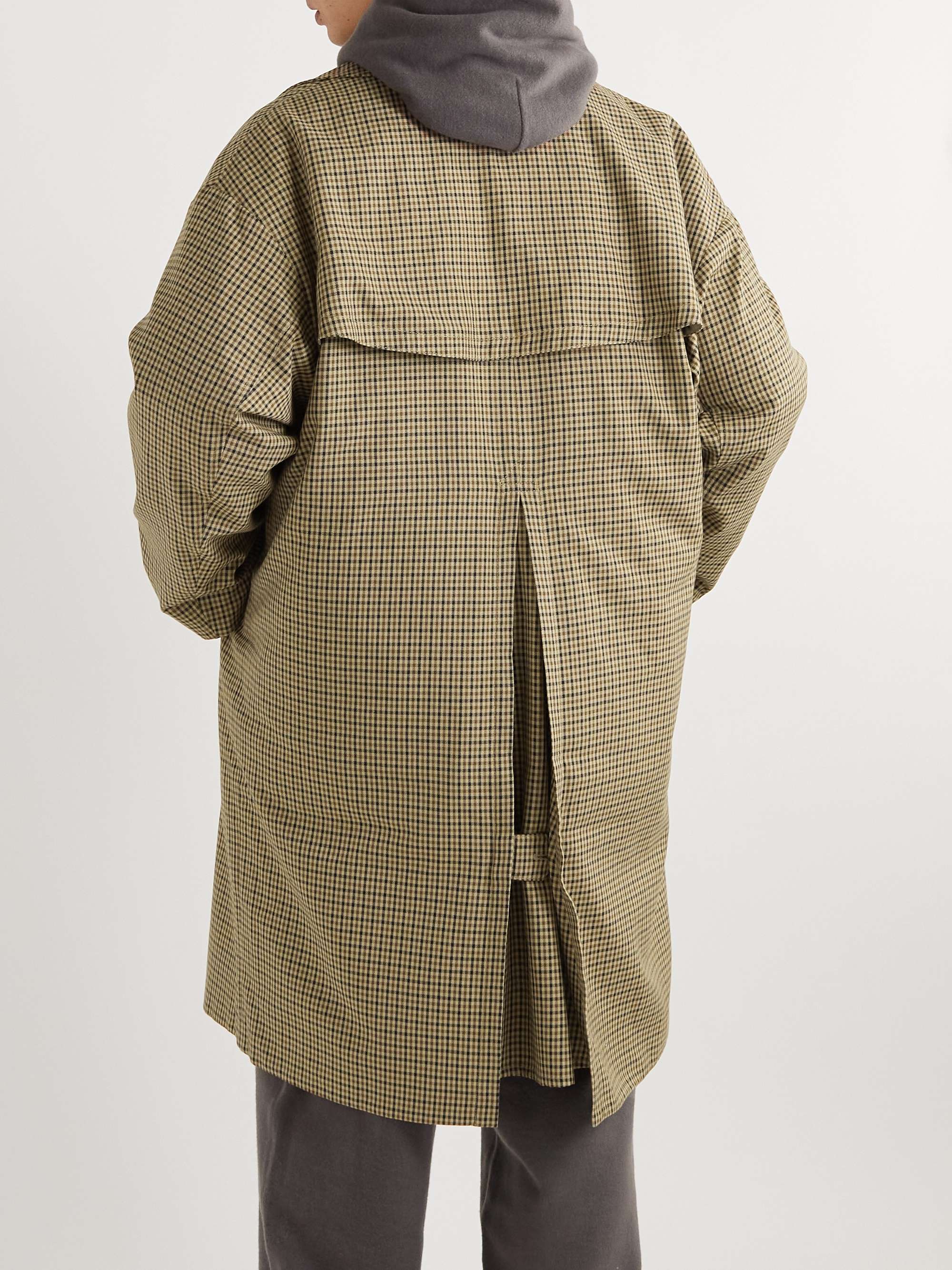 MERELY MADE Convertible Quilted Checked Twill and Shell Coat