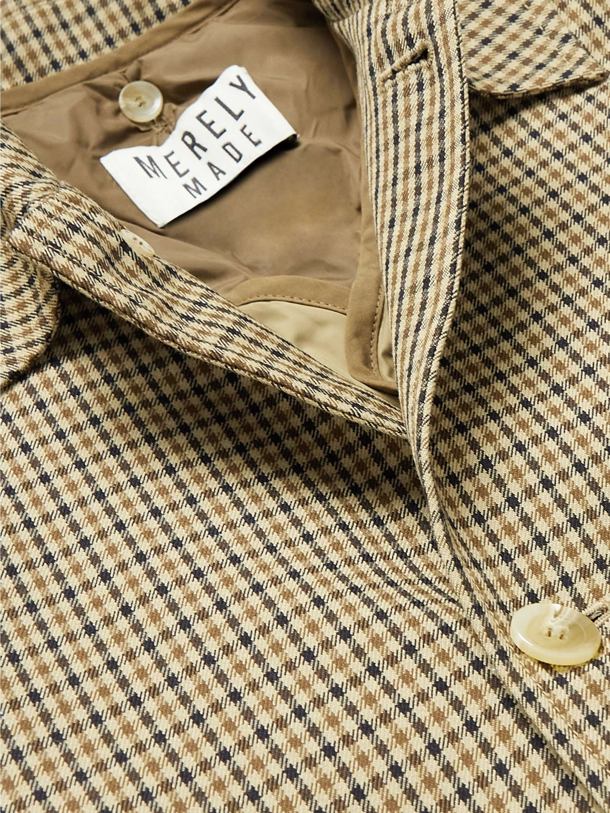 MERELY MADE Convertible Quilted Checked Twill and Shell Coat