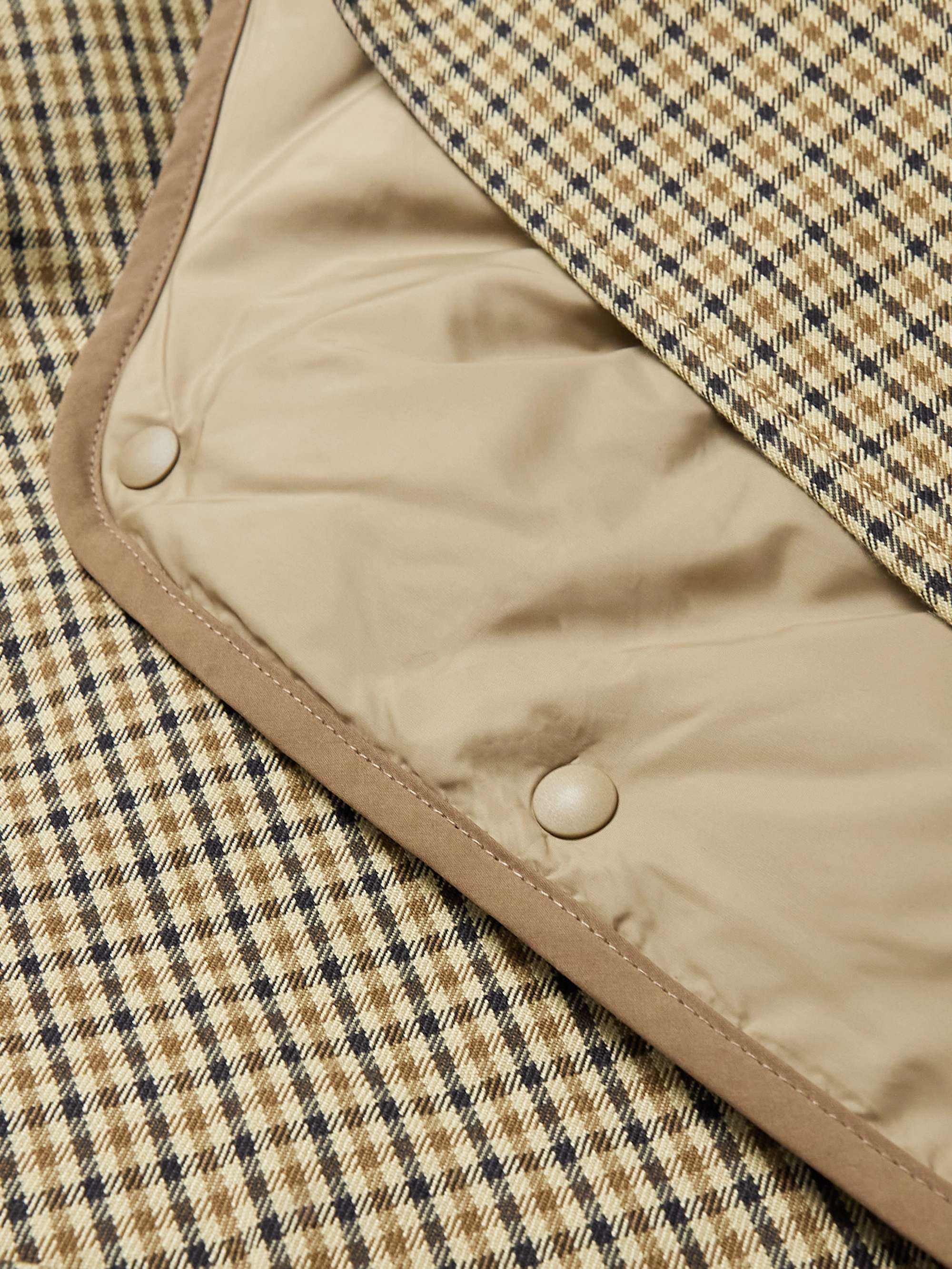 MERELY MADE Convertible Quilted Checked Twill and Shell Coat