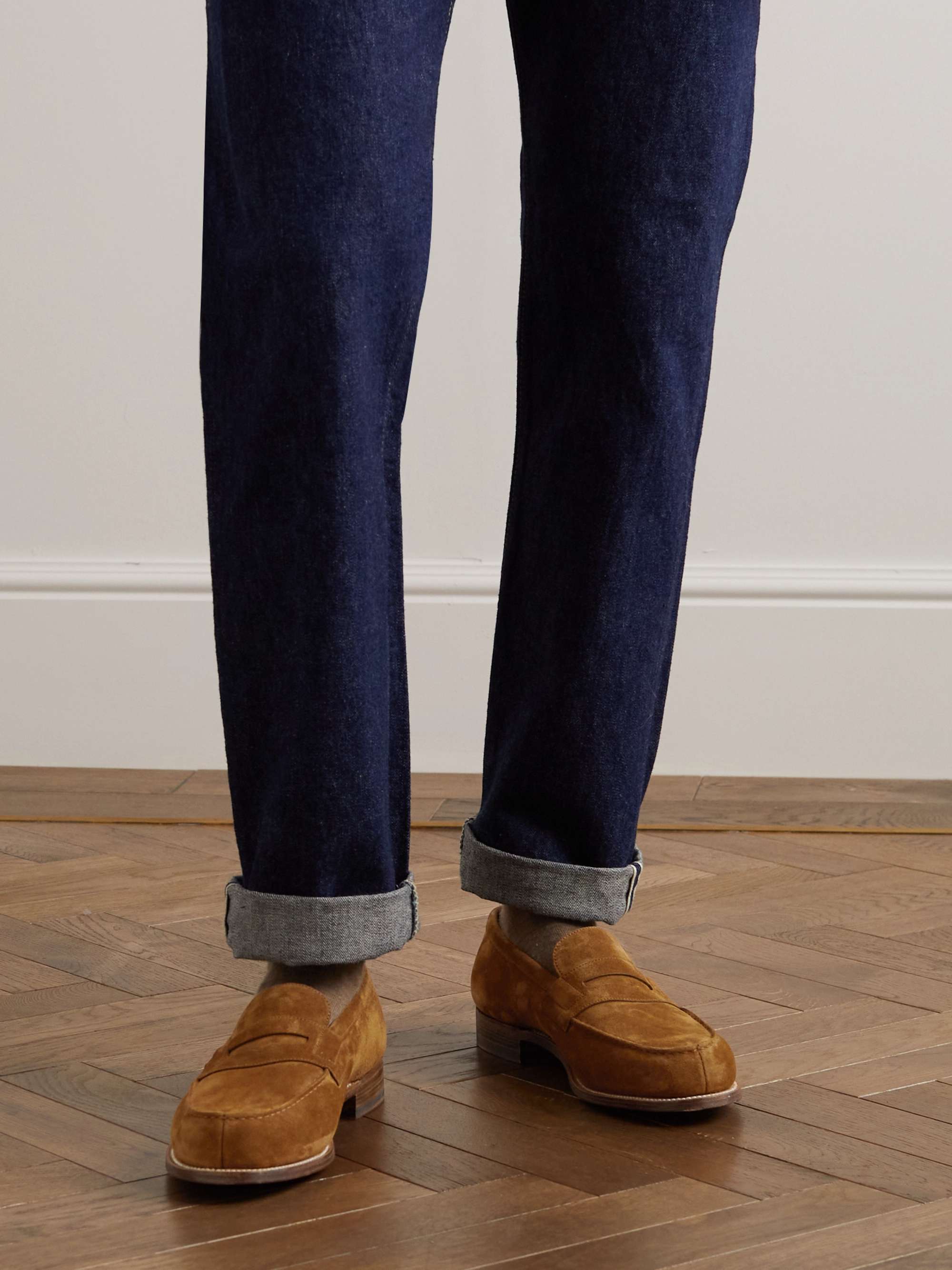 J.M. WESTON 180 Moccasin Suede Loafers