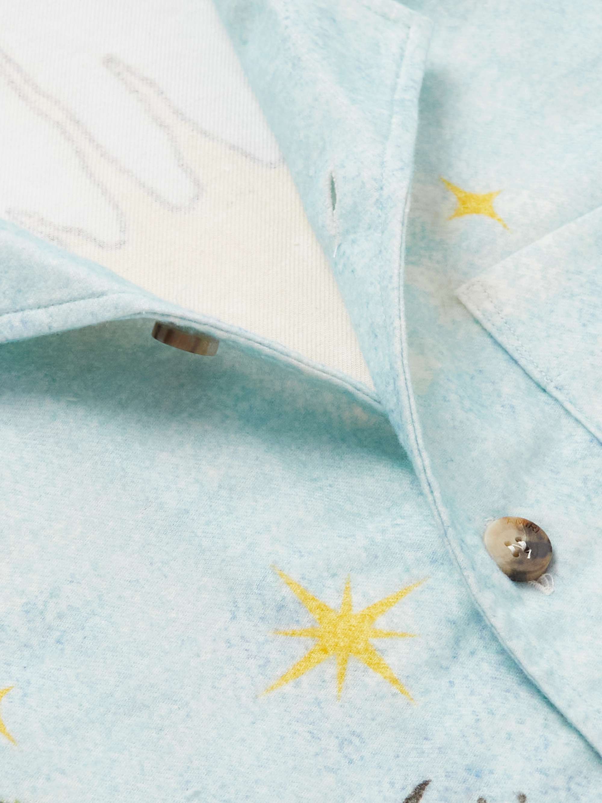 AMIRI KIDS Camicia da pigiama in flanella di cotone con stampa Sunscape