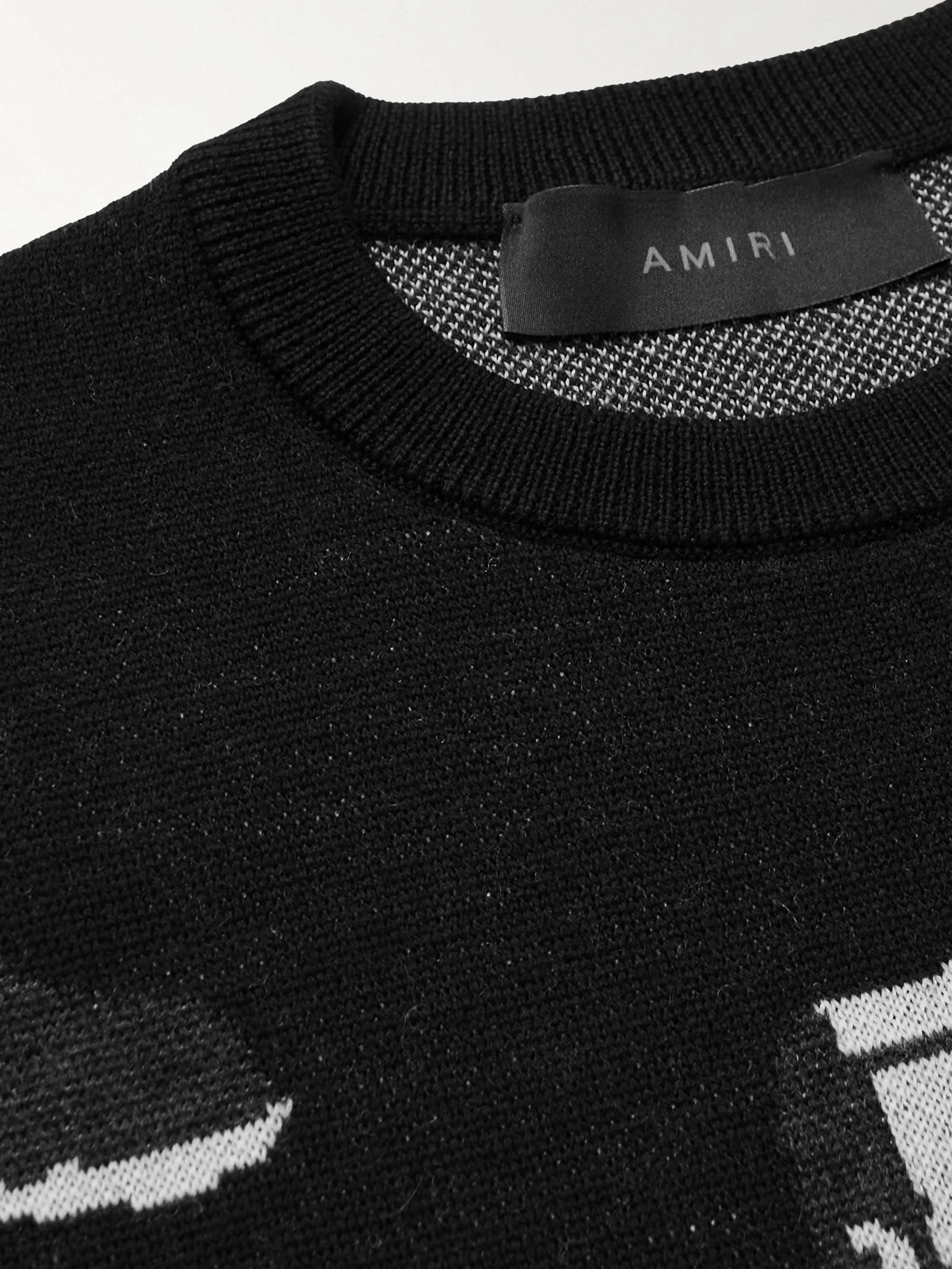 AMIRI Black & Gray Jacquard Sweater Amiri