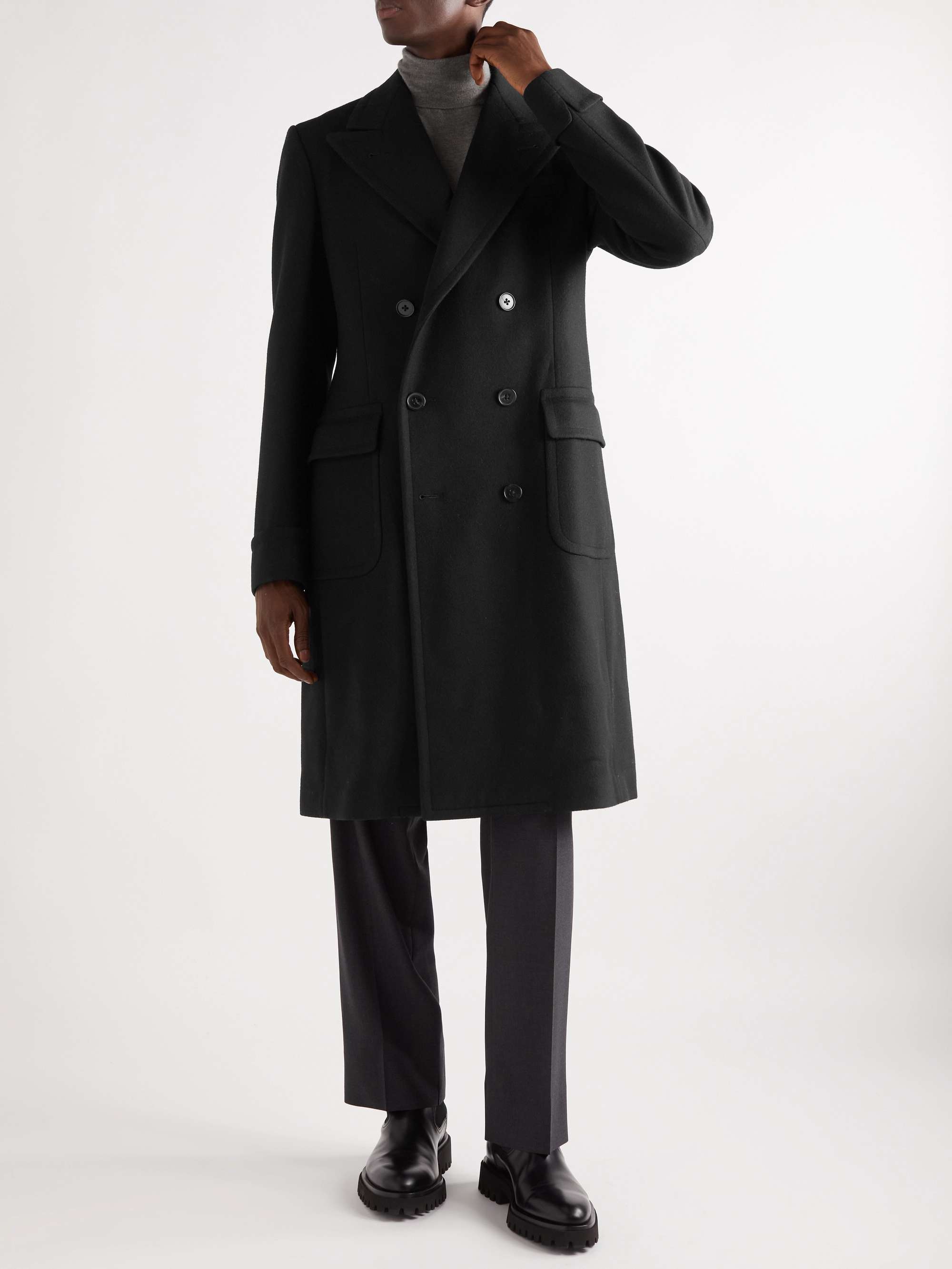 RALPH LAUREN PURPLE LABEL Double-Breasted Wool and Cashmere-Blend ...