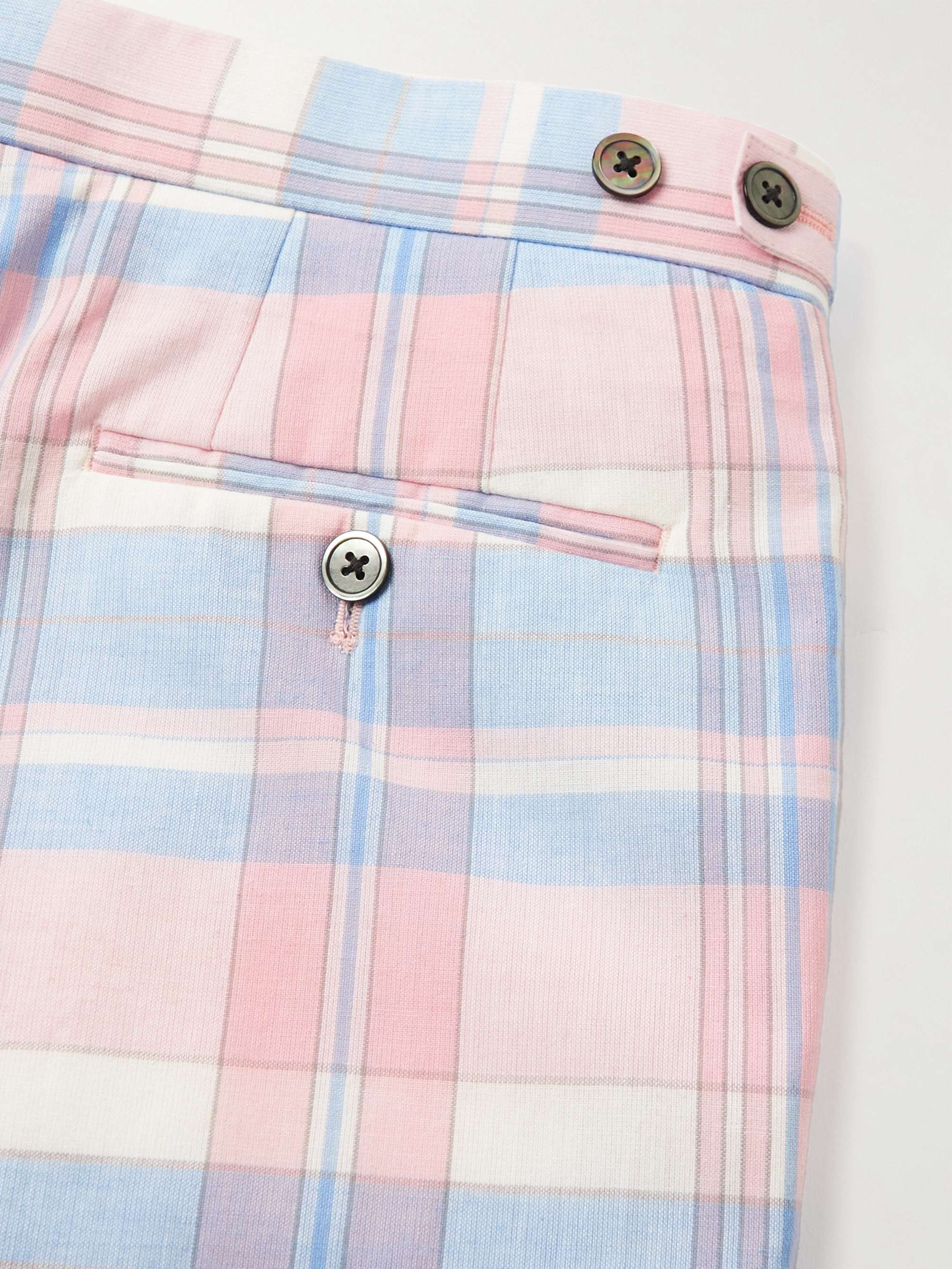 THOM BROWNE Straight-Leg Checked Cotton-Twill Suit Trousers