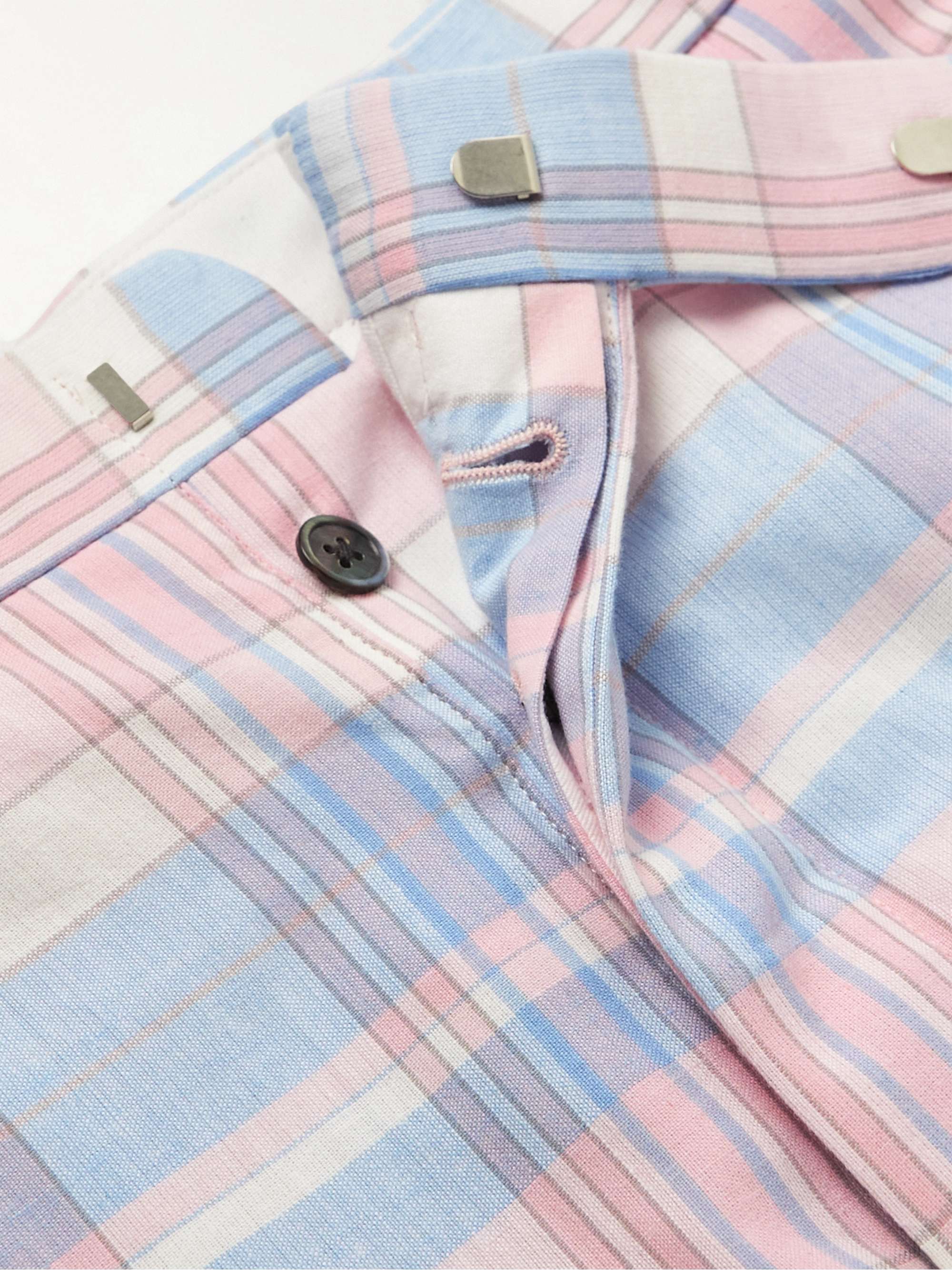 THOM BROWNE Straight-Leg Checked Cotton-Twill Suit Trousers