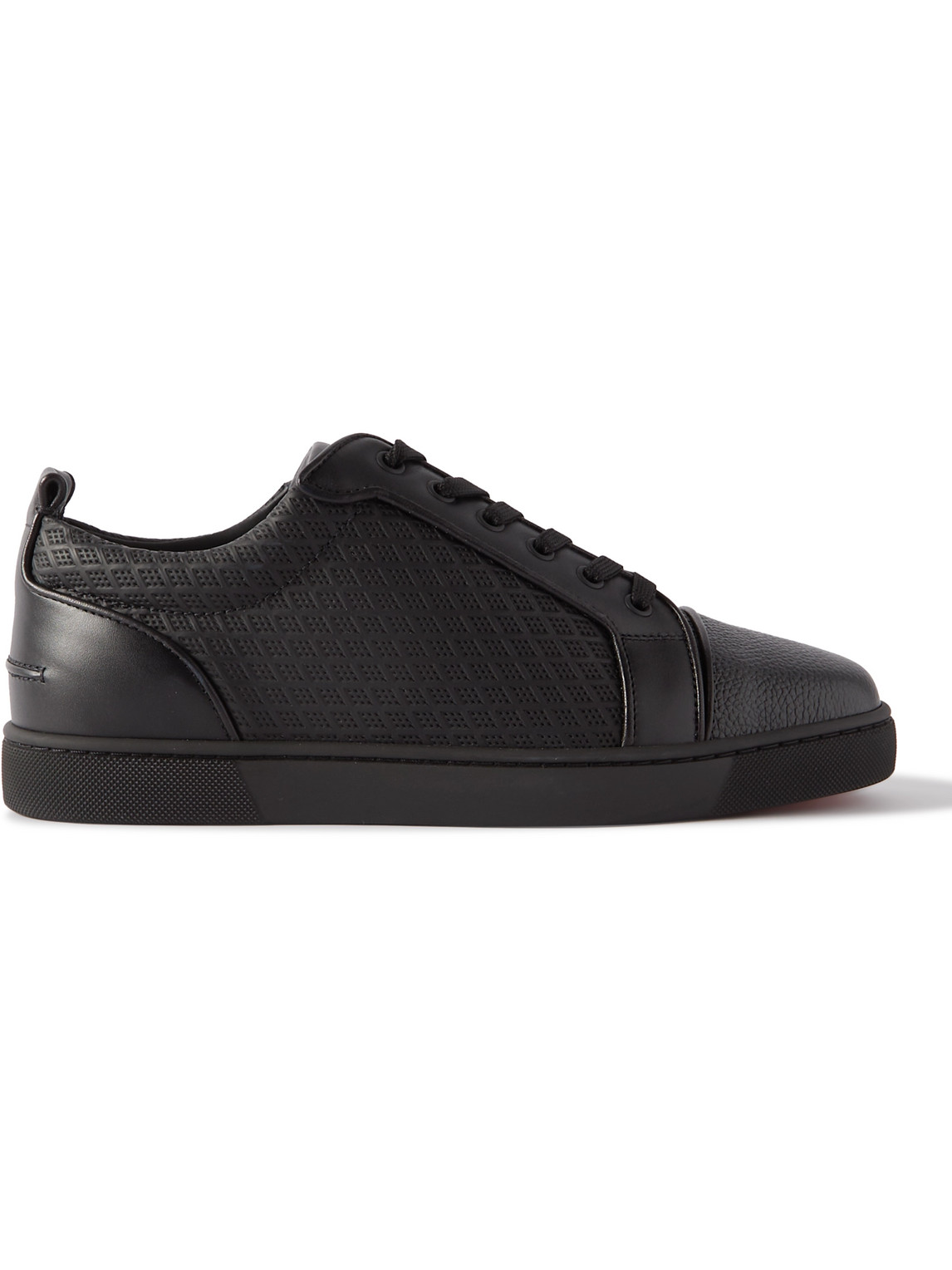 Christian Louboutin Louis Junior Orlato Leather Sneakers In Black