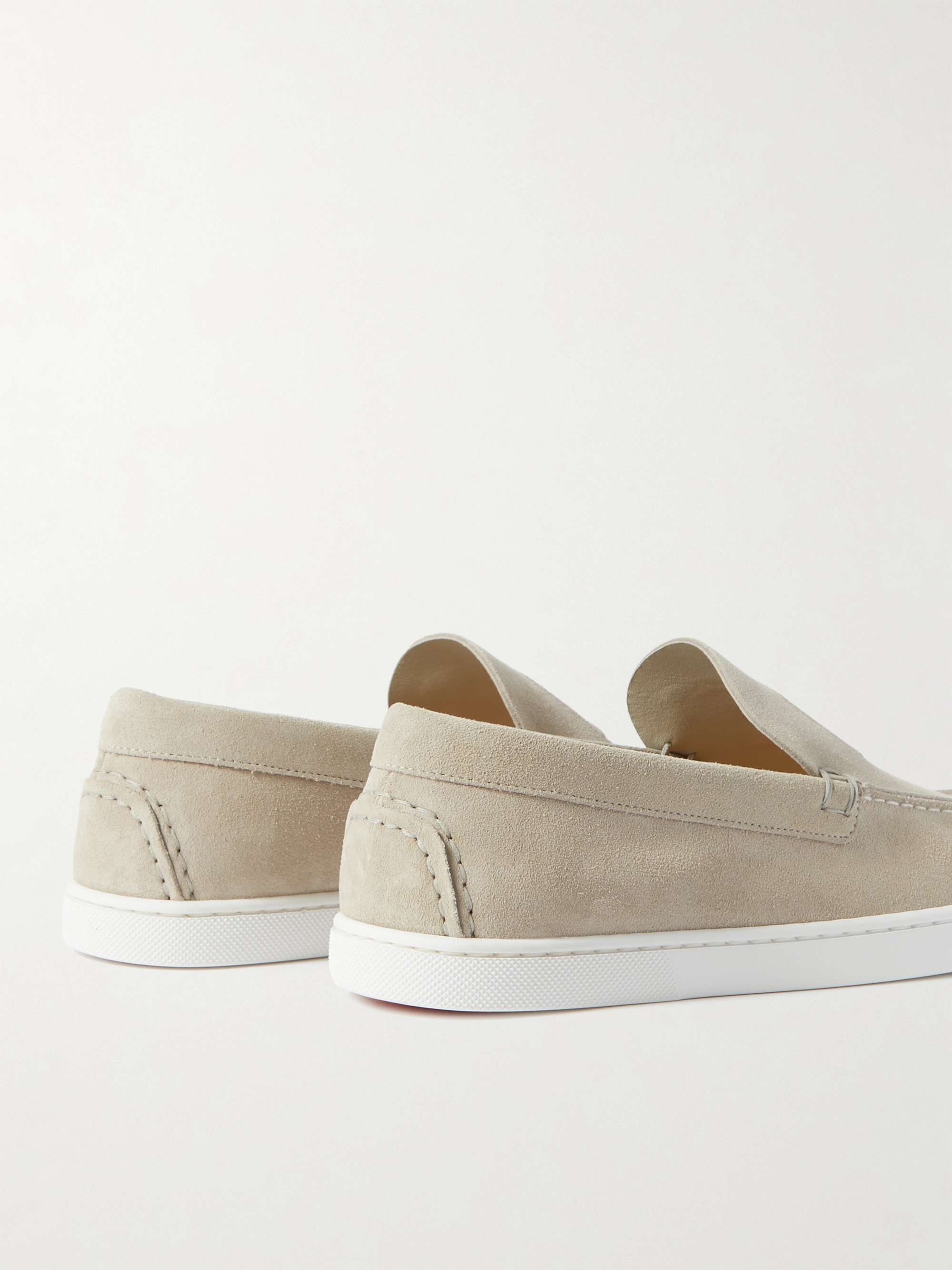 CHRISTIAN LOUBOUTIN Varsiboat Logo-Embossed Suede Loafers
