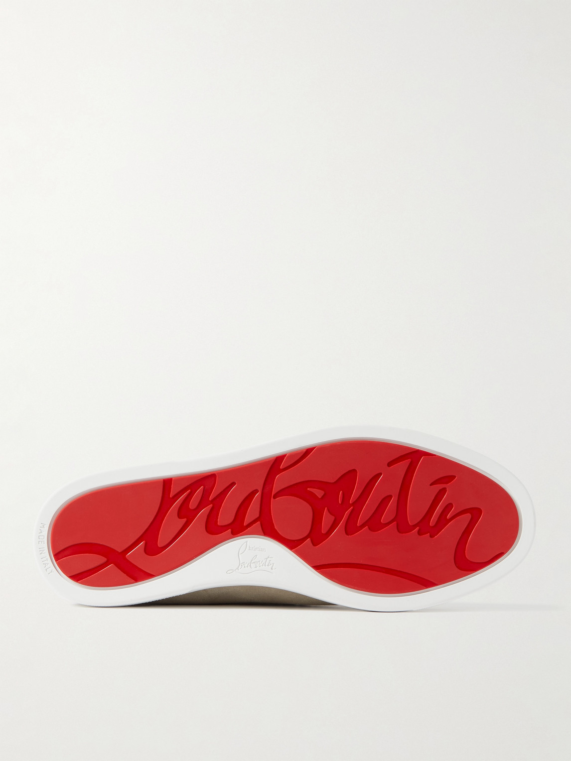CHRISTIAN LOUBOUTIN VARSIBOAT LOGO-EMBOSSED SUEDE LOAFERS