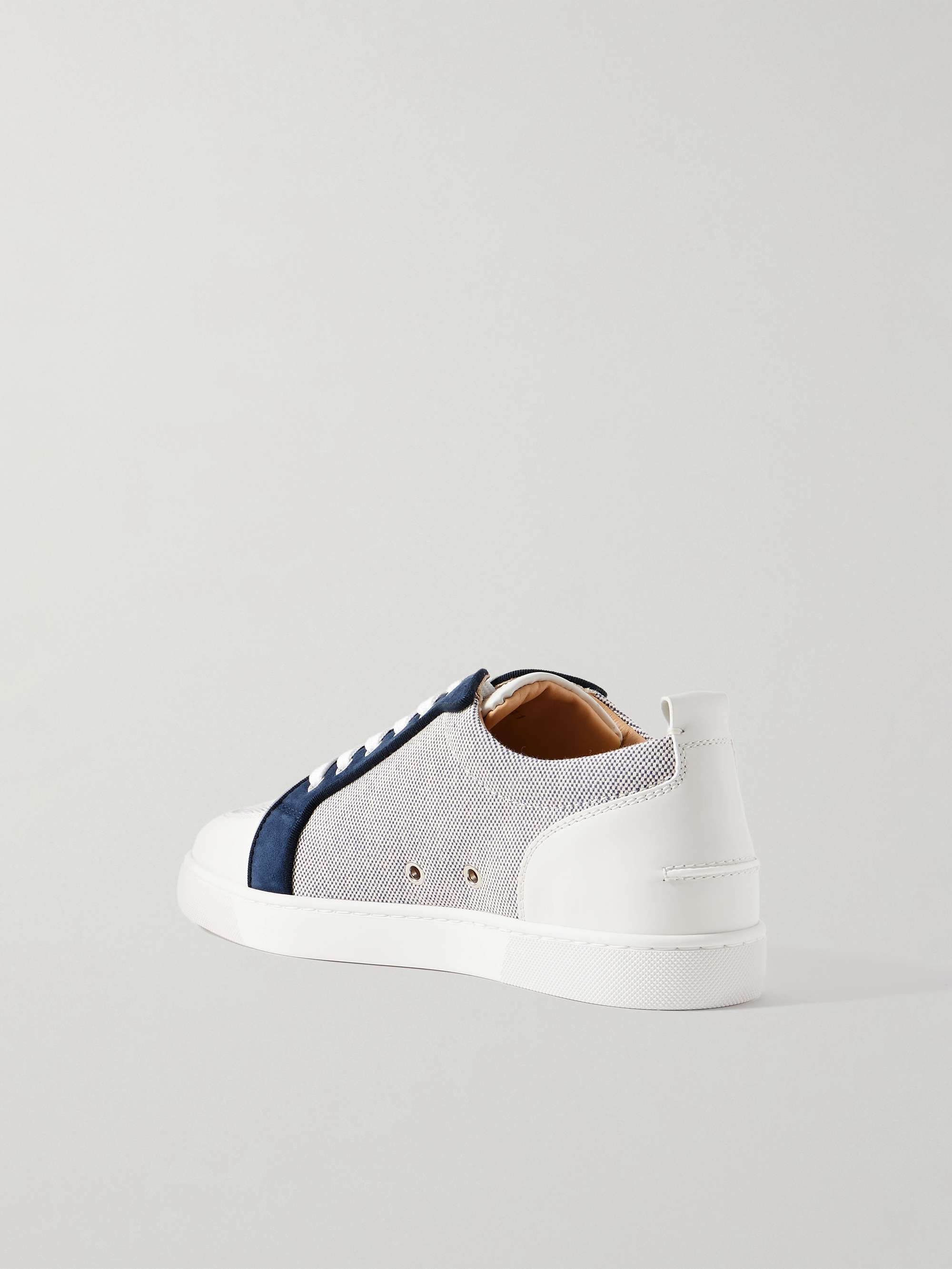 CHRISTIAN LOUBOUTIN Rantulow Suede and Leather-Trimmed Canvas Sneakers
