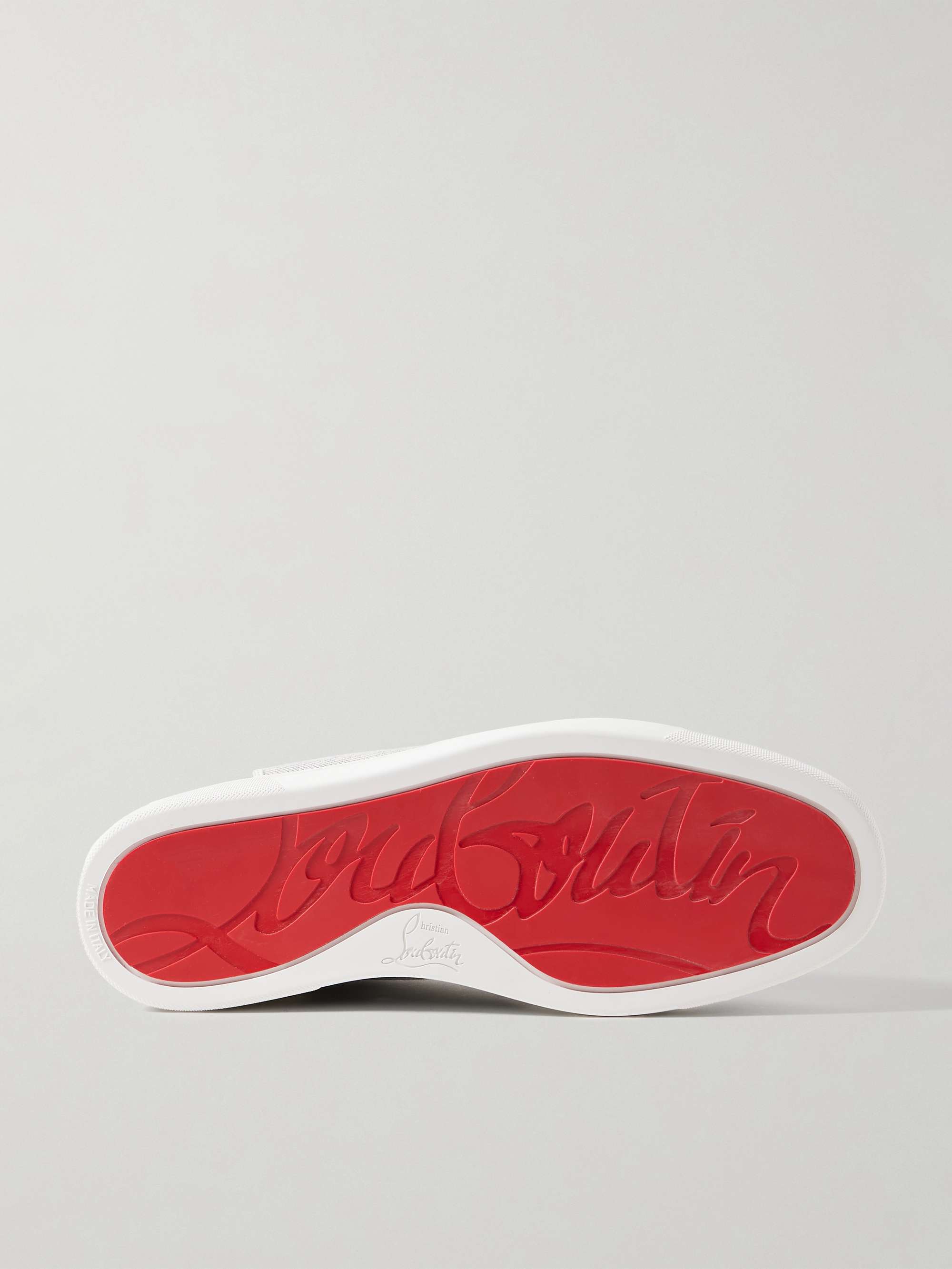 CHRISTIAN LOUBOUTIN Rantulow Suede and Leather-Trimmed Canvas Sneakers