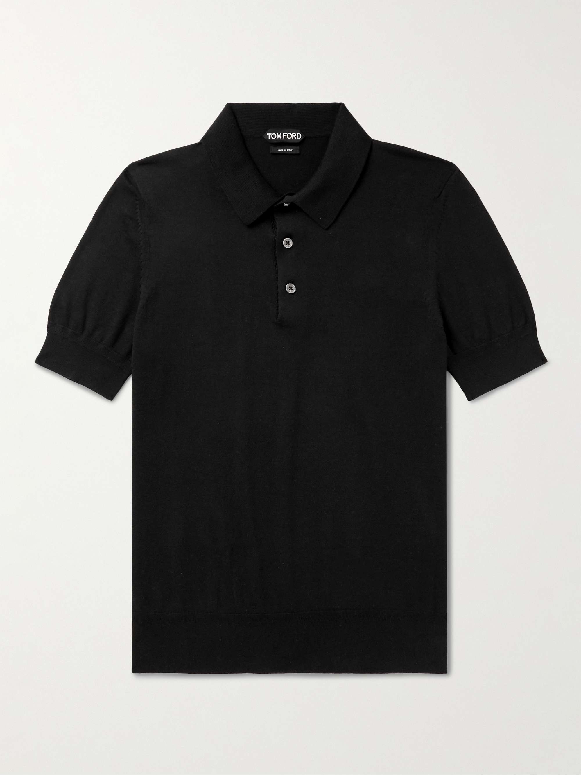 TOM FORD Slim-Fit Cashmere and Silk-Blend Polo Shirt for Men | MR PORTER