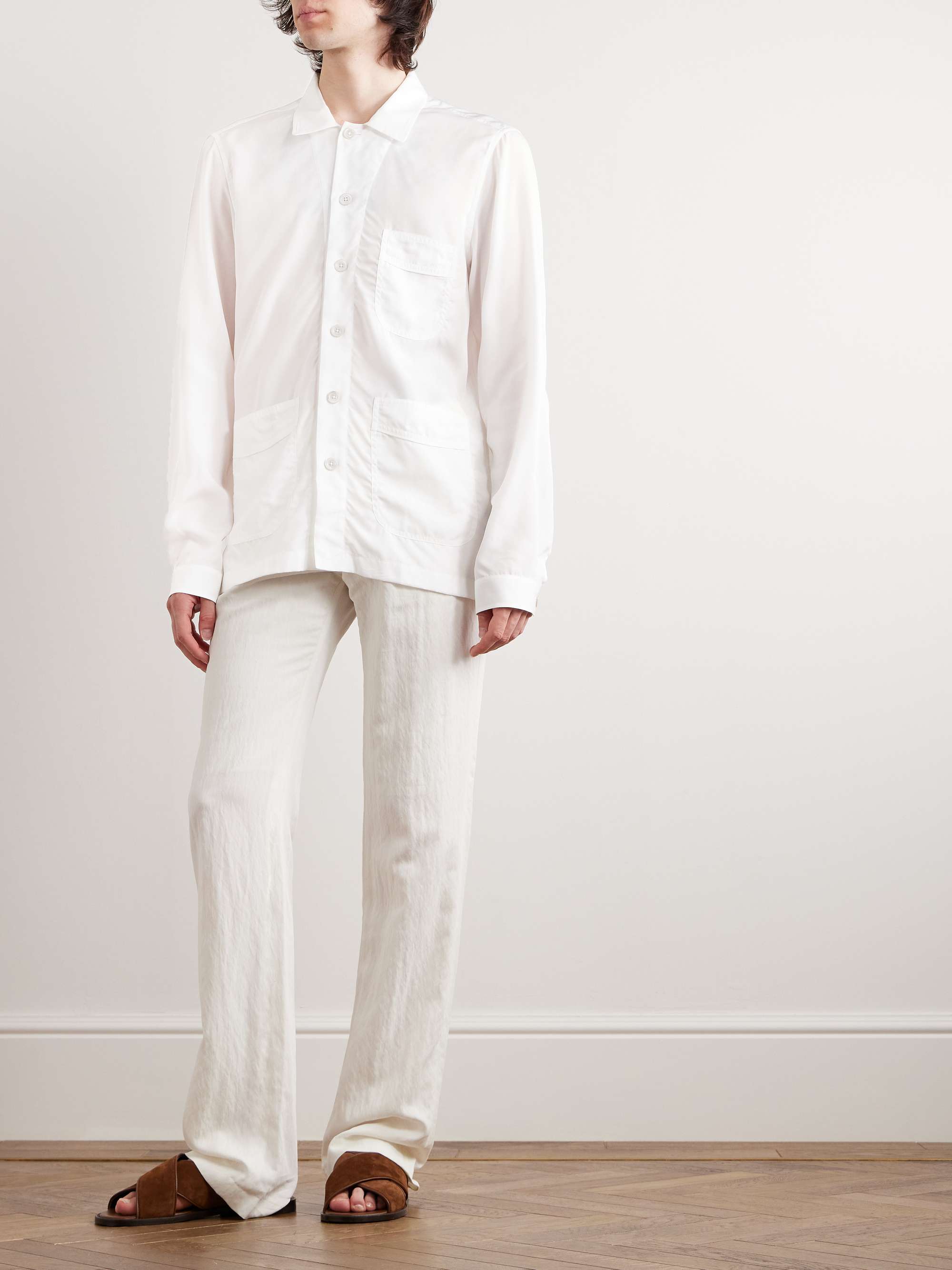 TOM FORD drawstring-hood shirt jacket - White