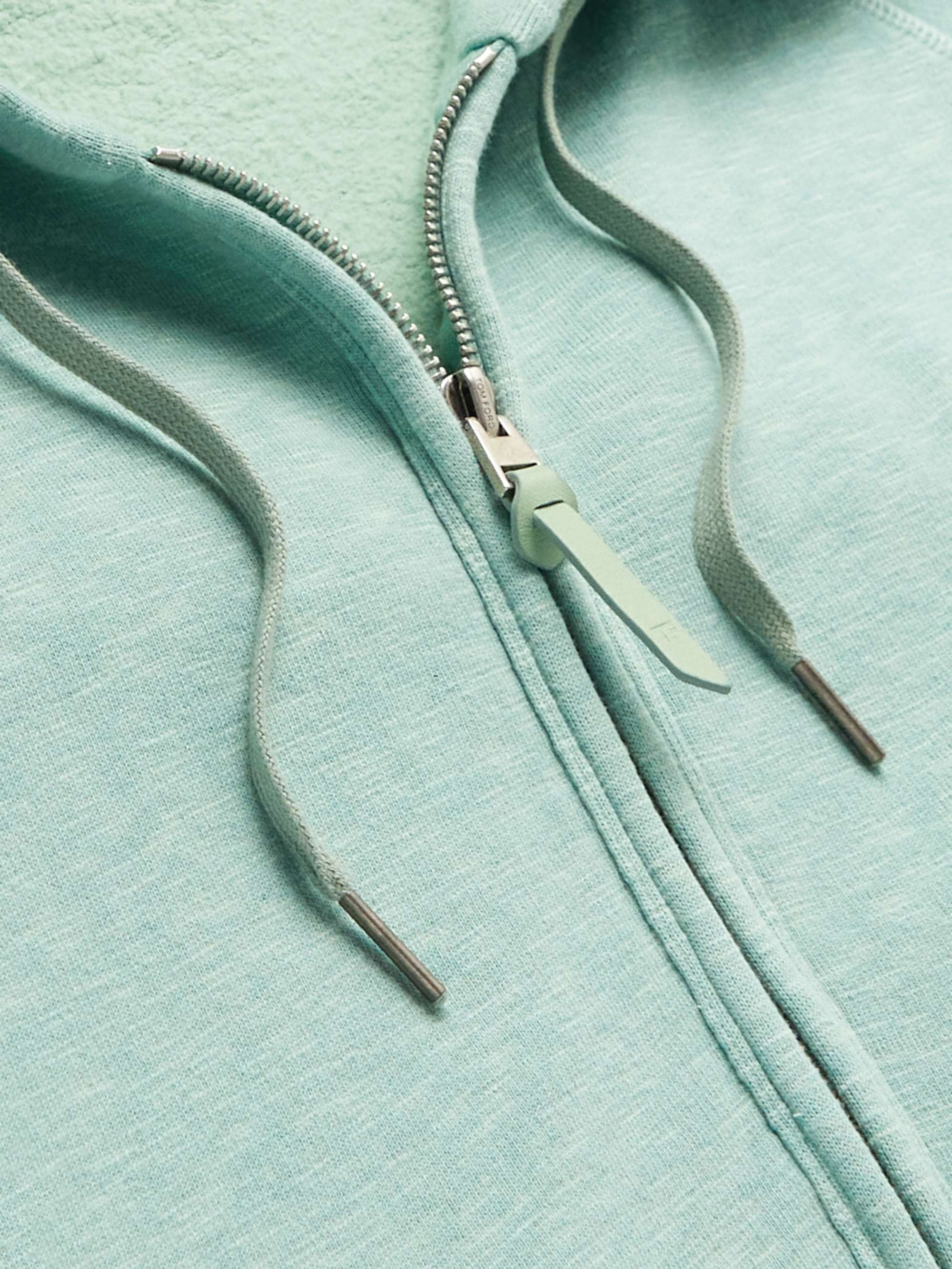 TOM FORD Brushed Cotton-Blend Jersey Zip-Up Hoodie