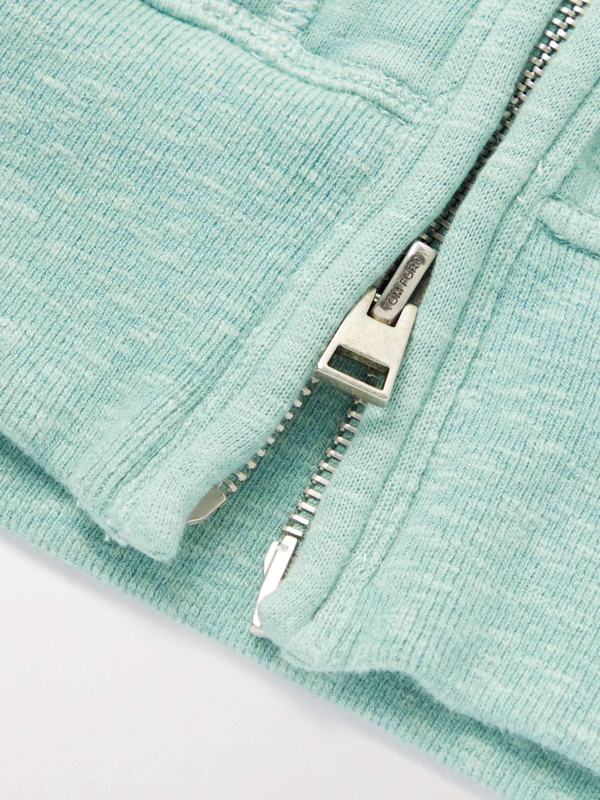 TOM FORD Brushed Cotton-Blend Jersey Zip-Up Hoodie