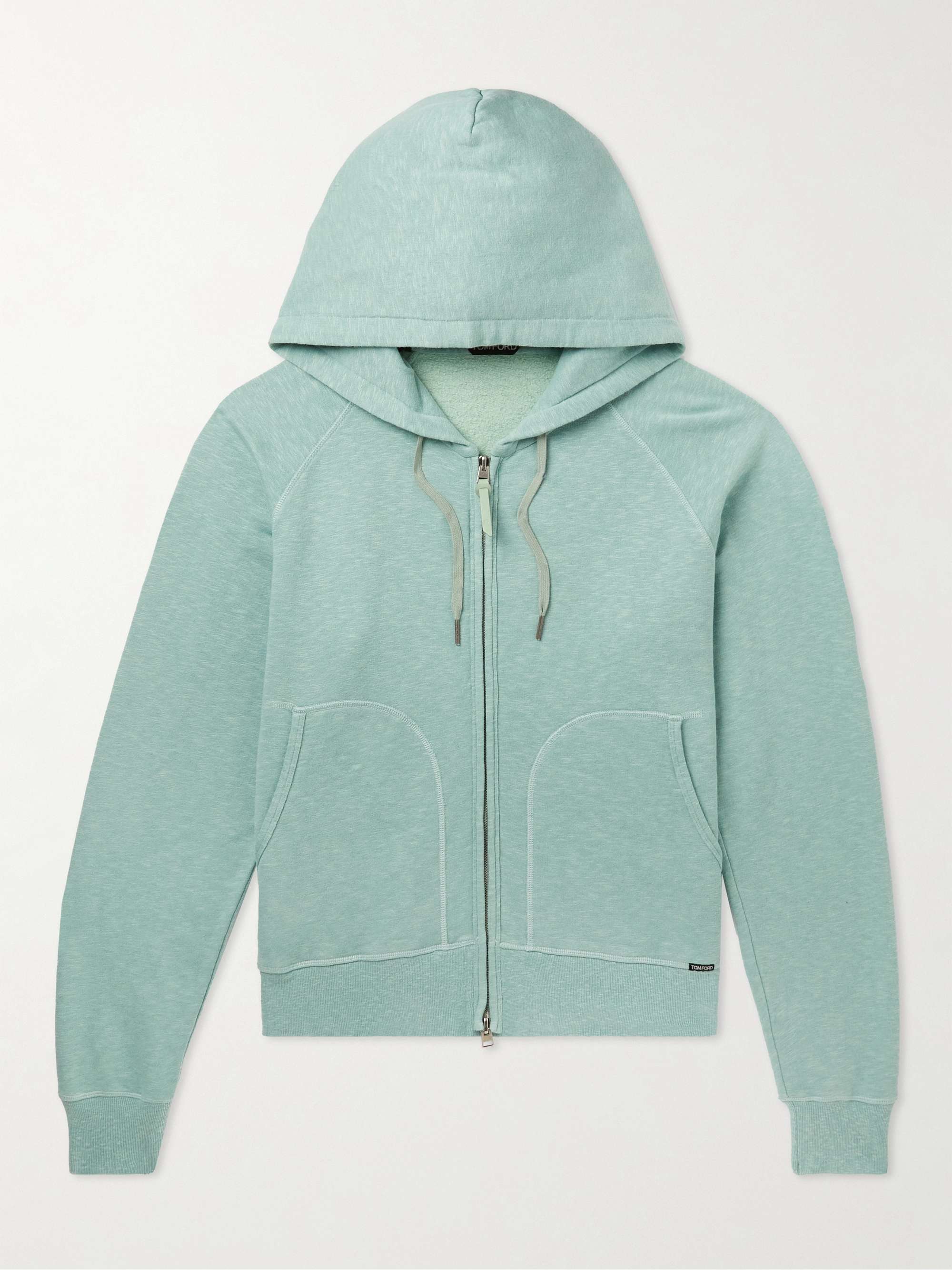 TOM FORD Brushed Cotton-Blend Jersey Zip-Up Hoodie