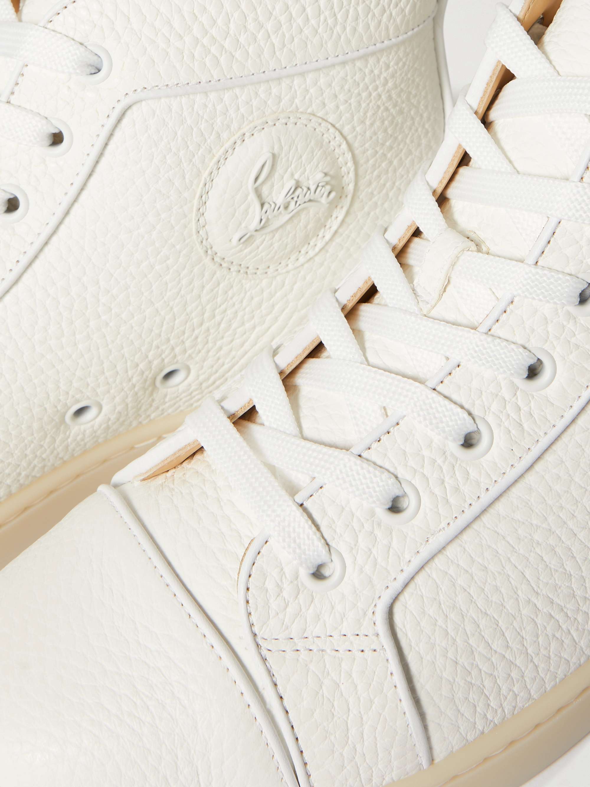 CHRISTIAN LOUBOUTIN Louis Orlato Full-Grain Leather High-Top Sneakers