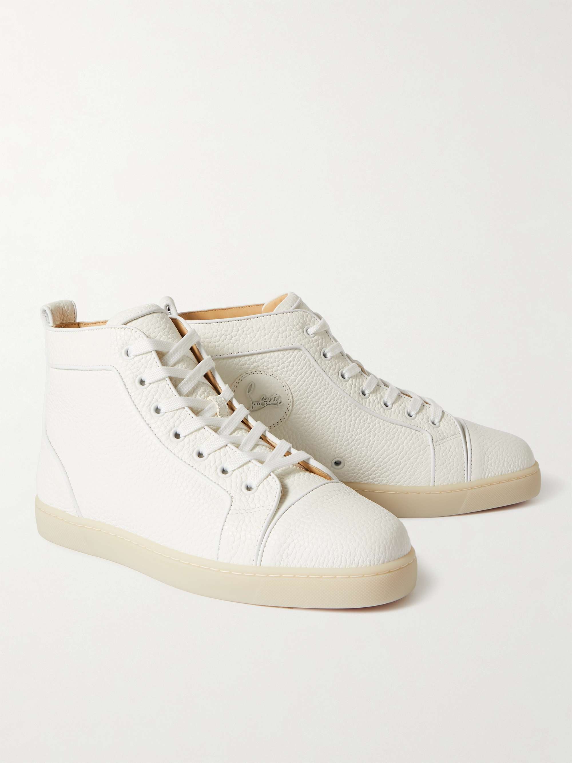 CHRISTIAN LOUBOUTIN Louis Orlato Full-Grain Leather High-Top Sneakers