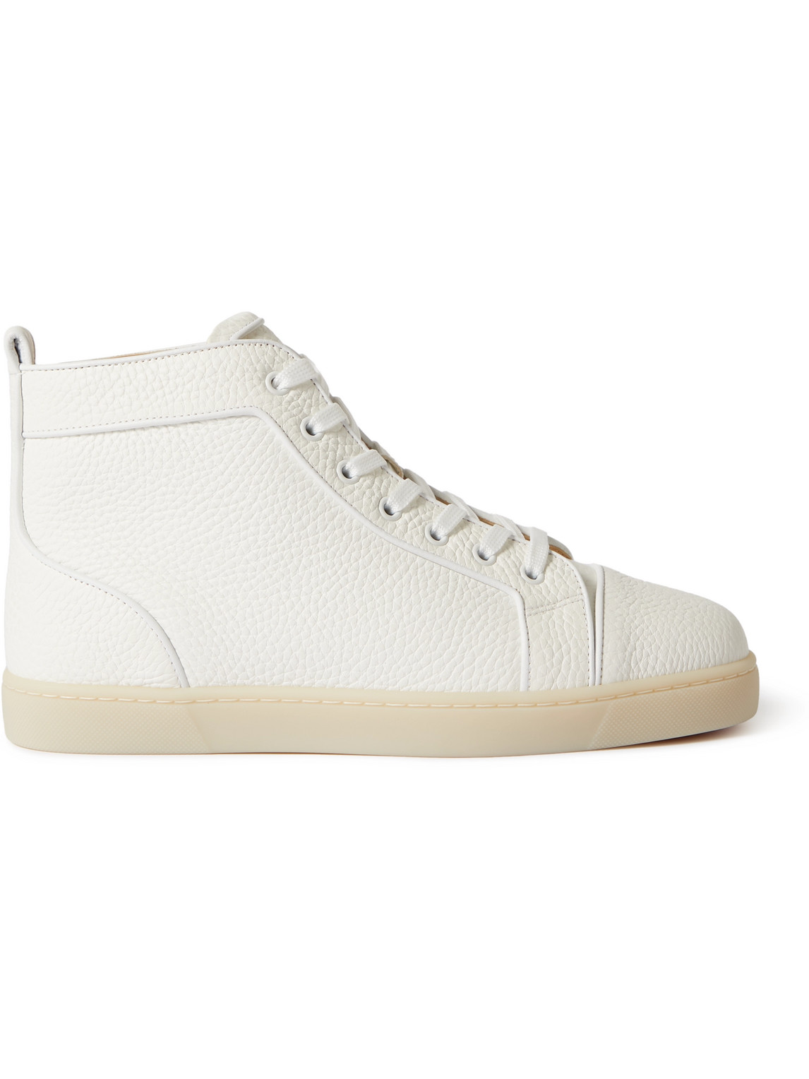 Christian Louboutin Louis Orlato Full-grain Leather High-top Sneakers In White