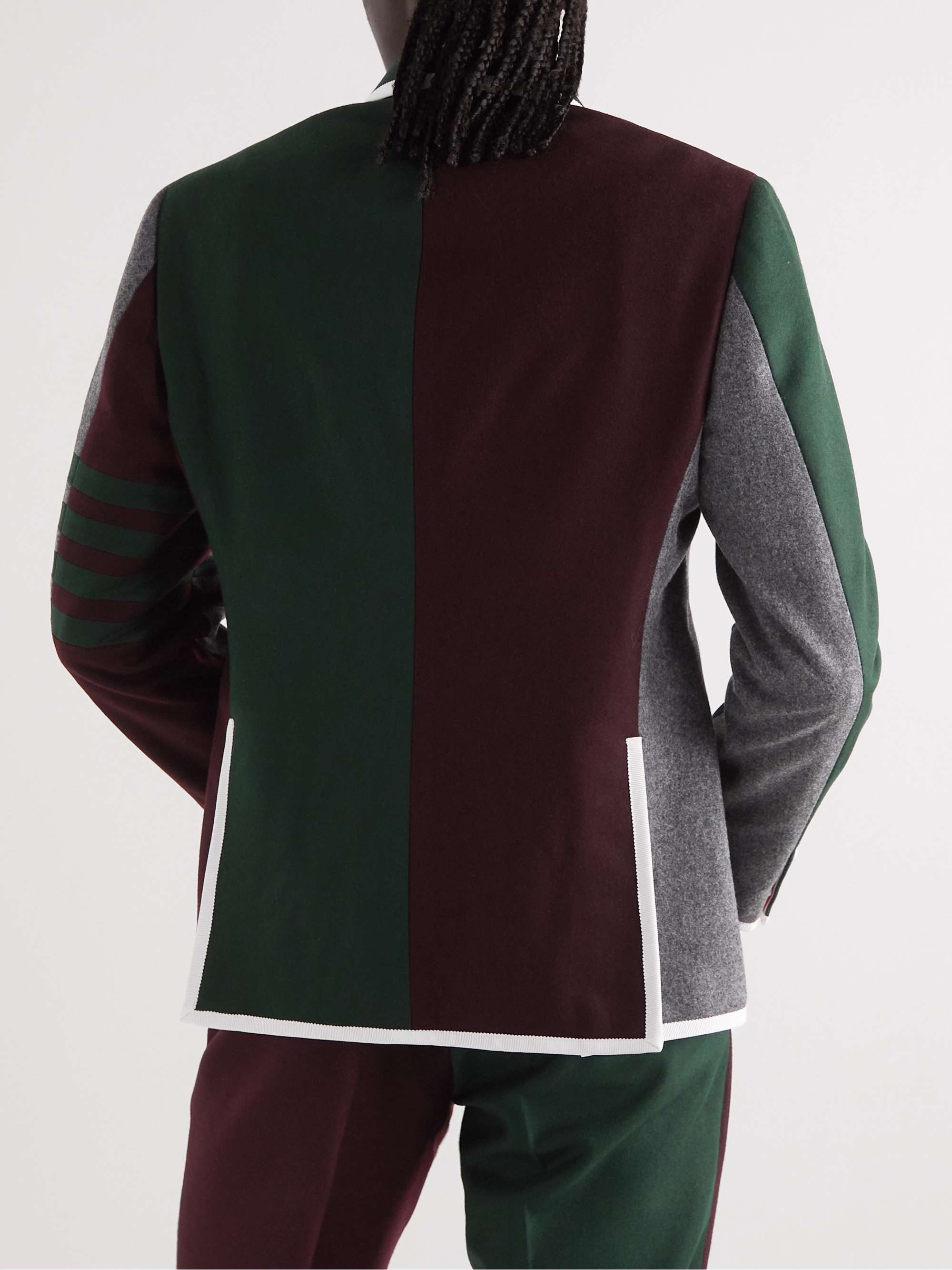 THOM BROWNE Panelled Merino Wool-Felt Blazer