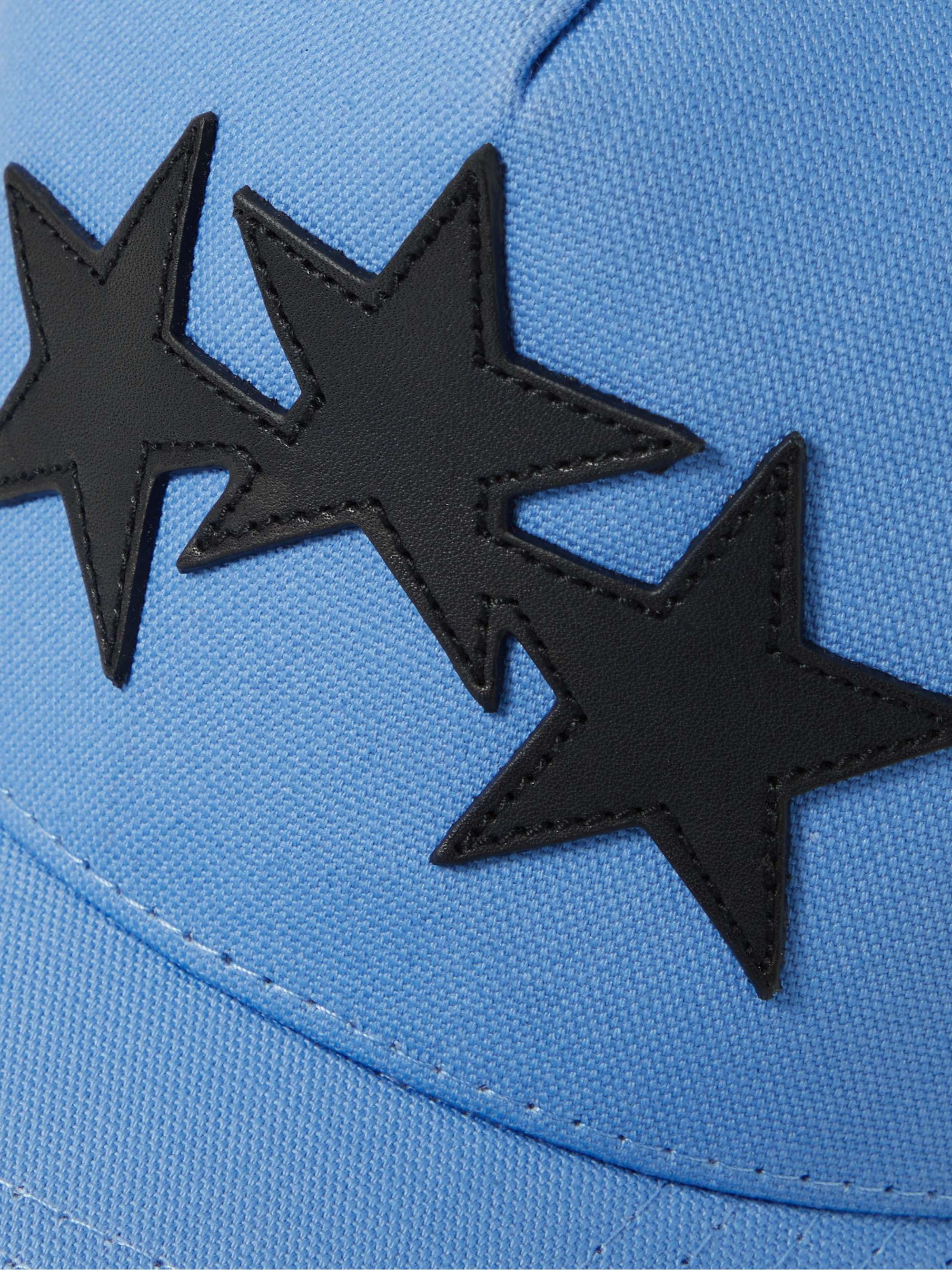 AMIRI Leather-Trimmed Cotton-Canvas and Mesh Trucker Cap