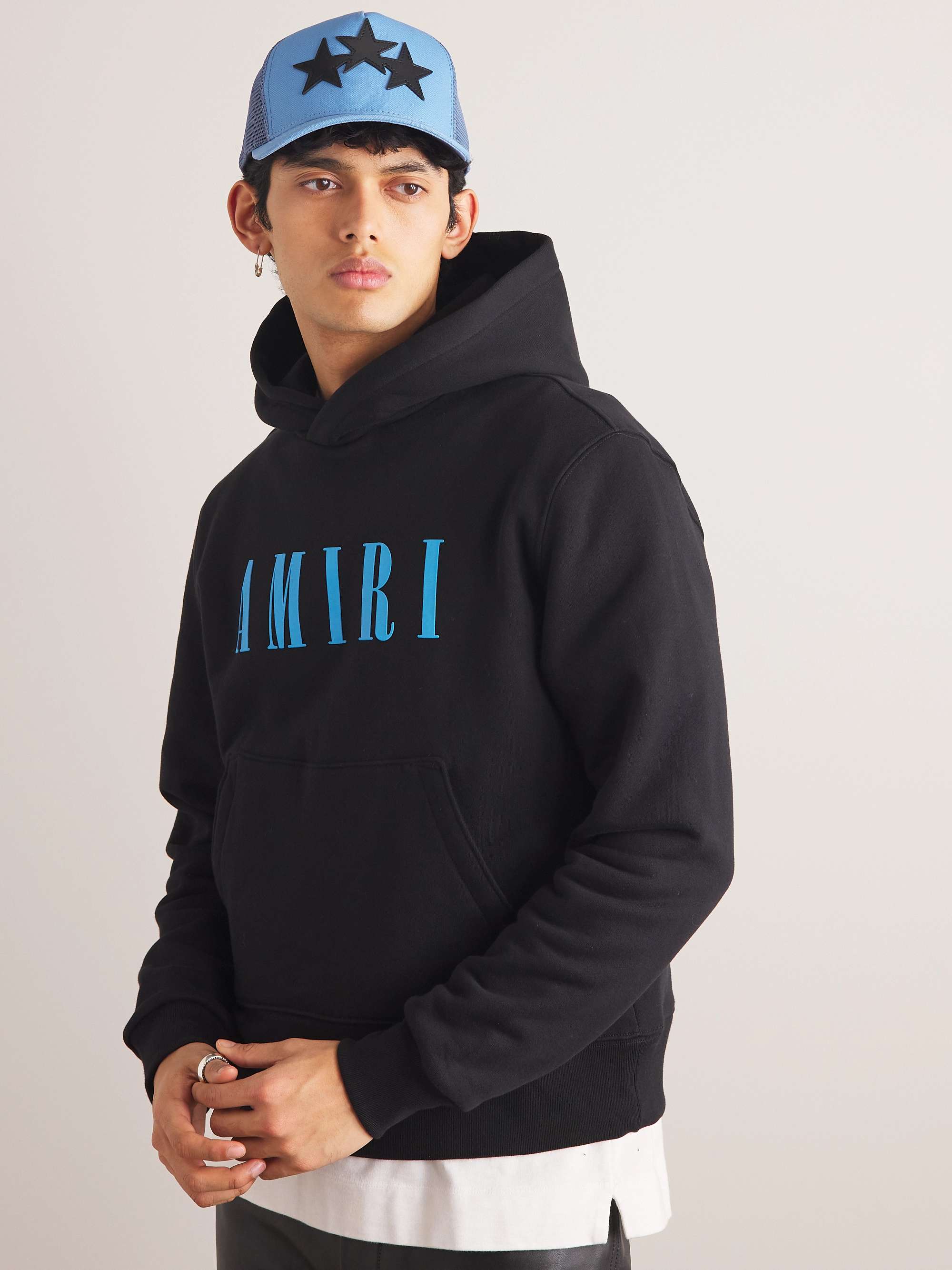 AMIRI Leather-Trimmed Cotton-Canvas and Mesh Trucker Cap