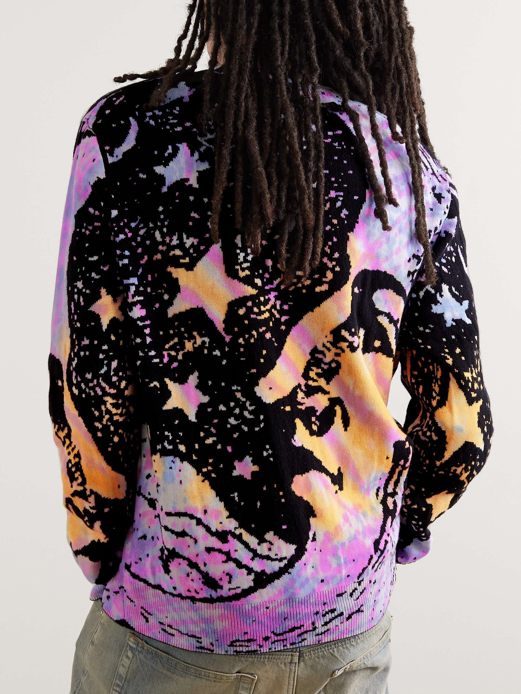 AMIRI Tie-Dyed Intarsia Cashmere Sweater