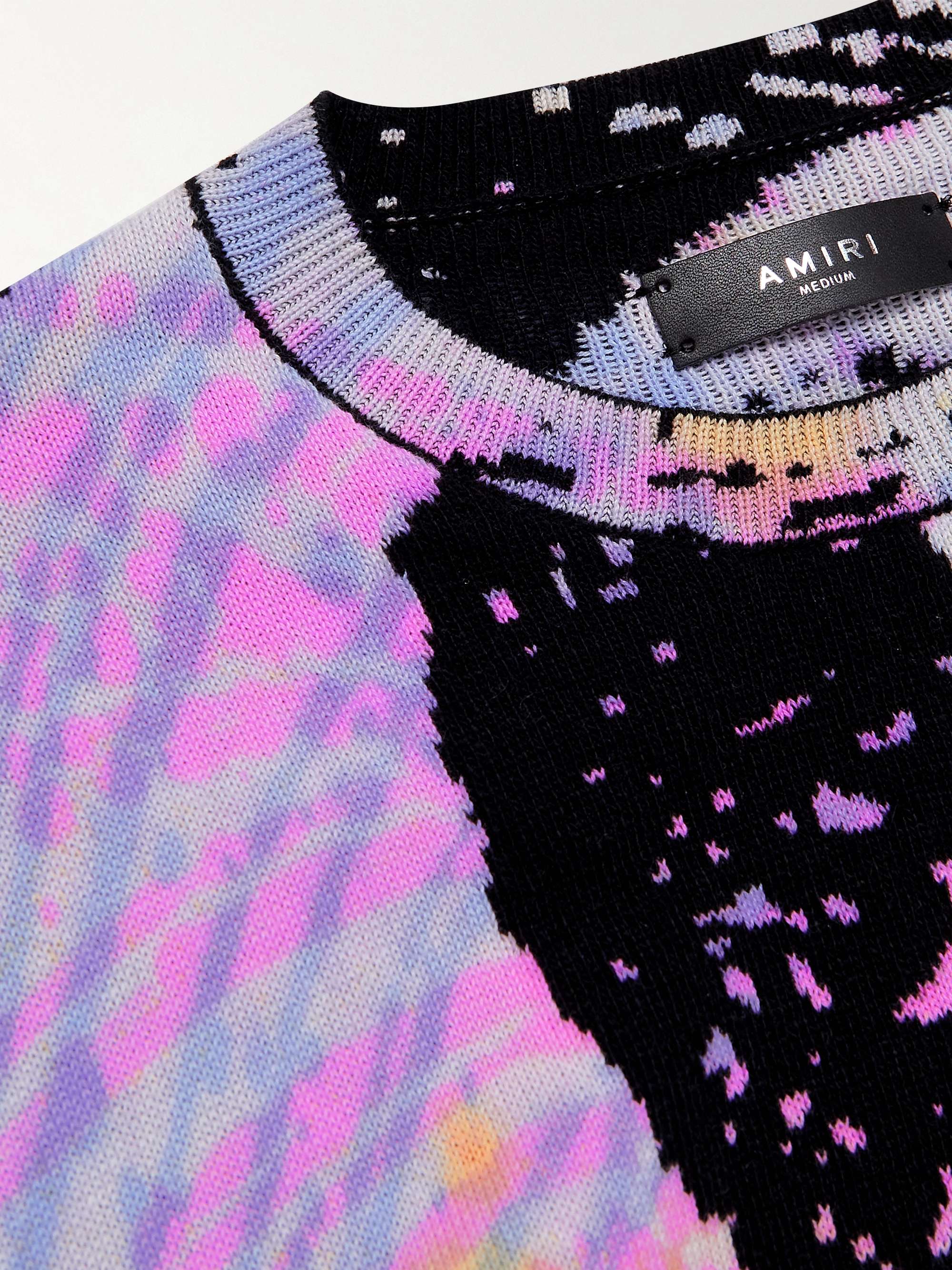 AMIRI Tie-Dyed Intarsia Cashmere Sweater