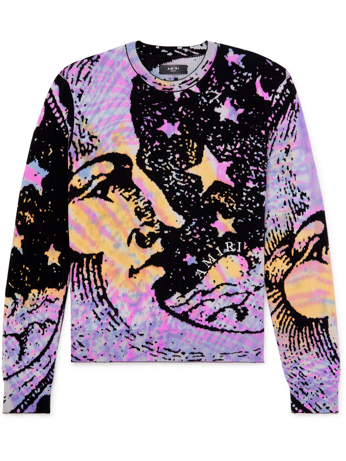 Amiri Men's Tie-dye Moon Cashmere Sweater In Black | ModeSens