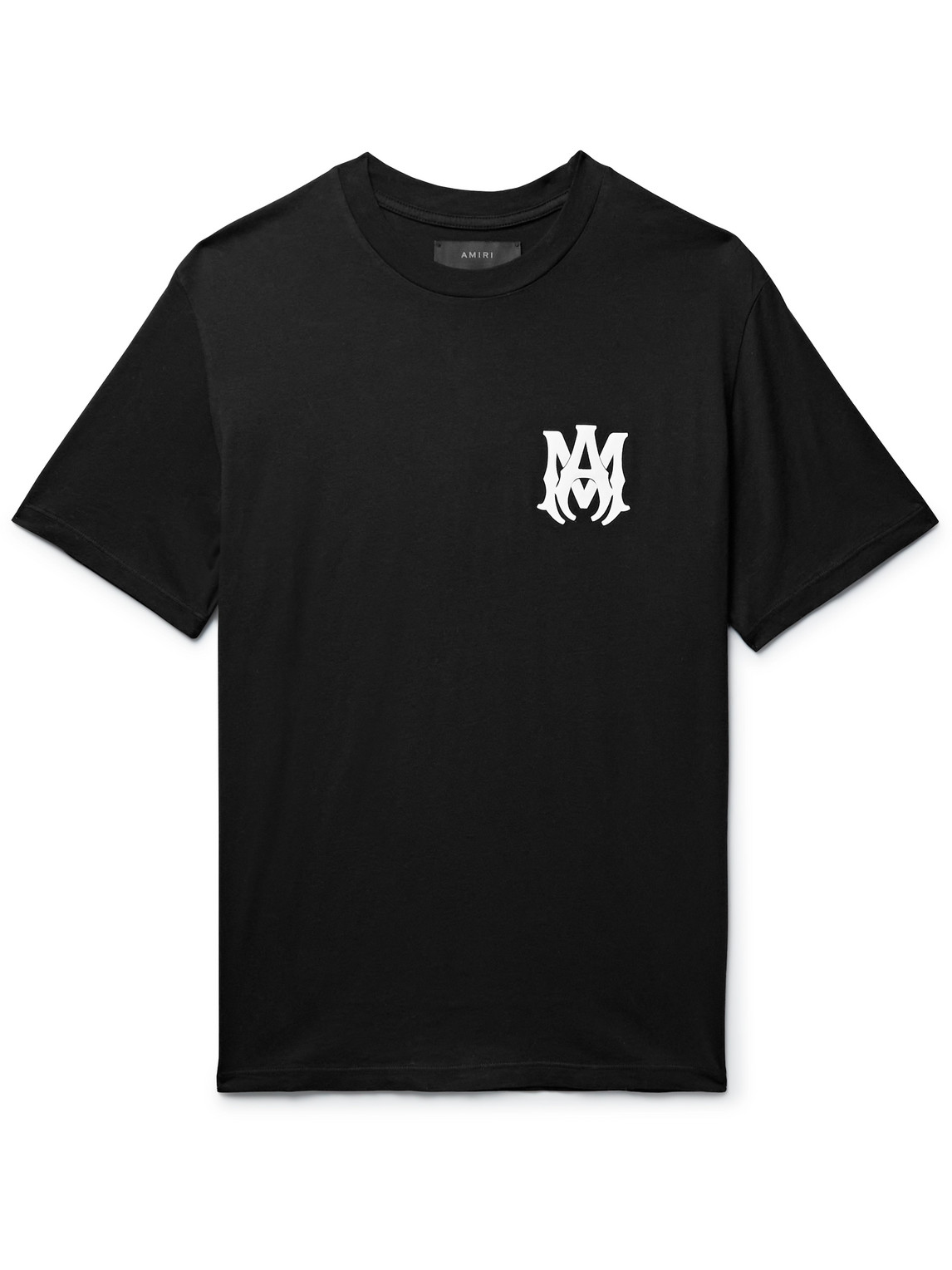 Shop Amiri Logo-print Cotton-jersey T-shirt In Black
