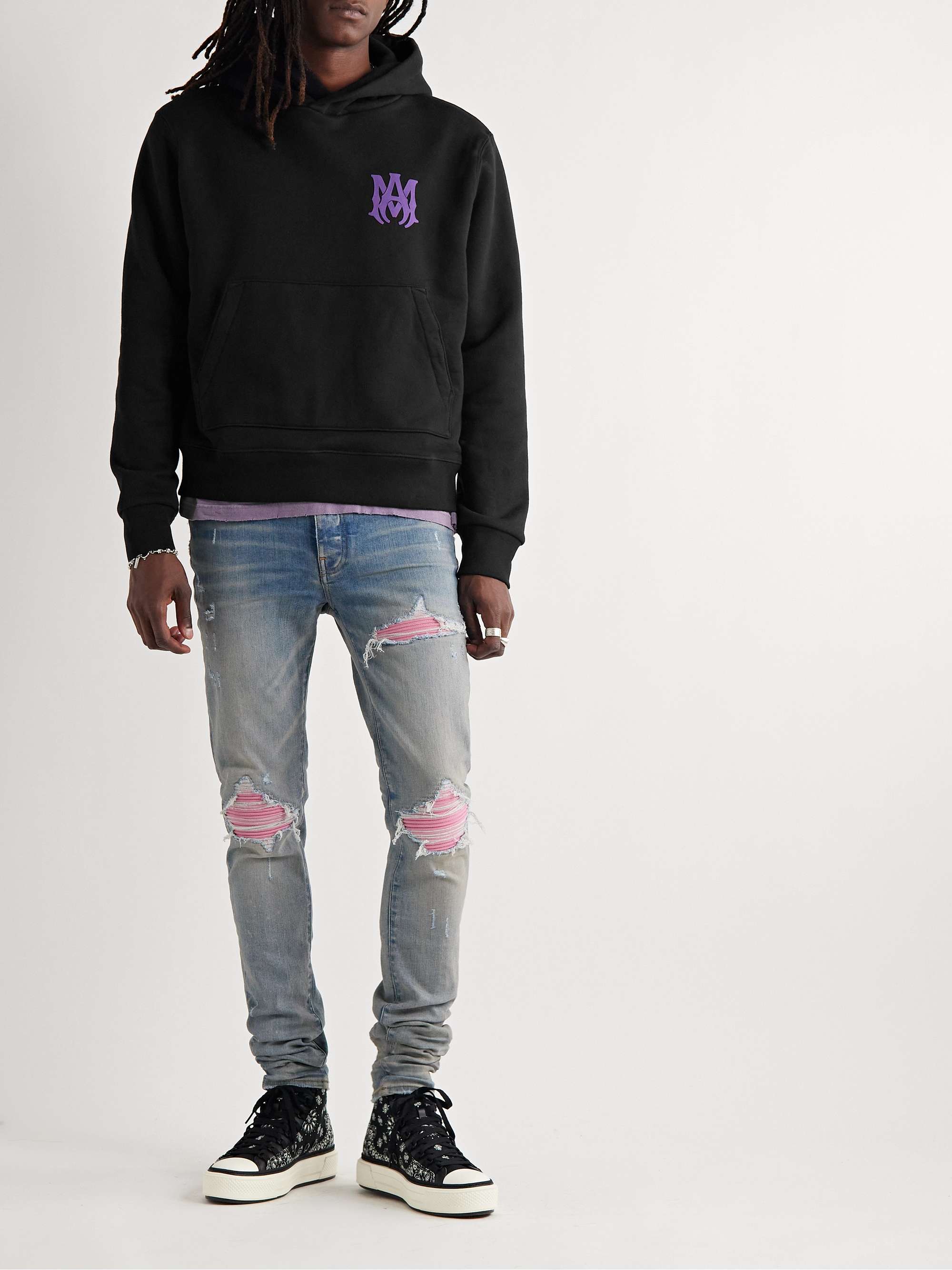 AMIRI Logo-Print Cotton-Jersey Hoodie