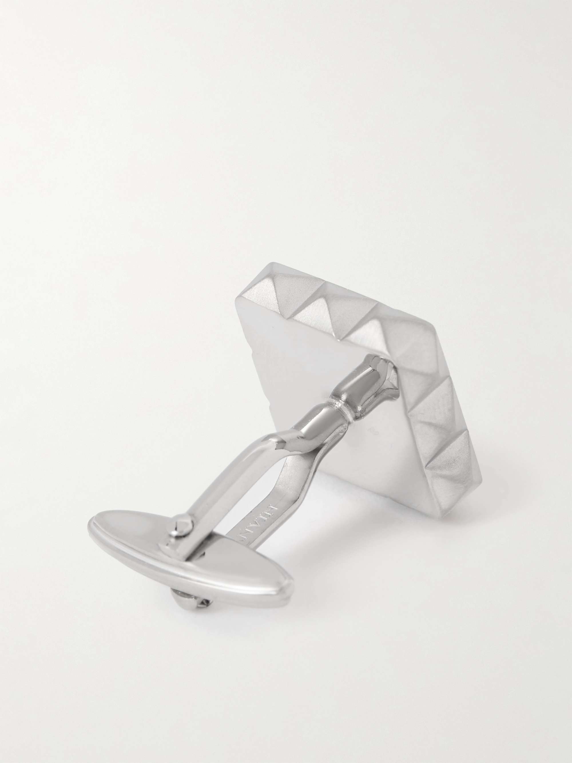 LANVIN Platinum-Plated Onyx Cufflinks