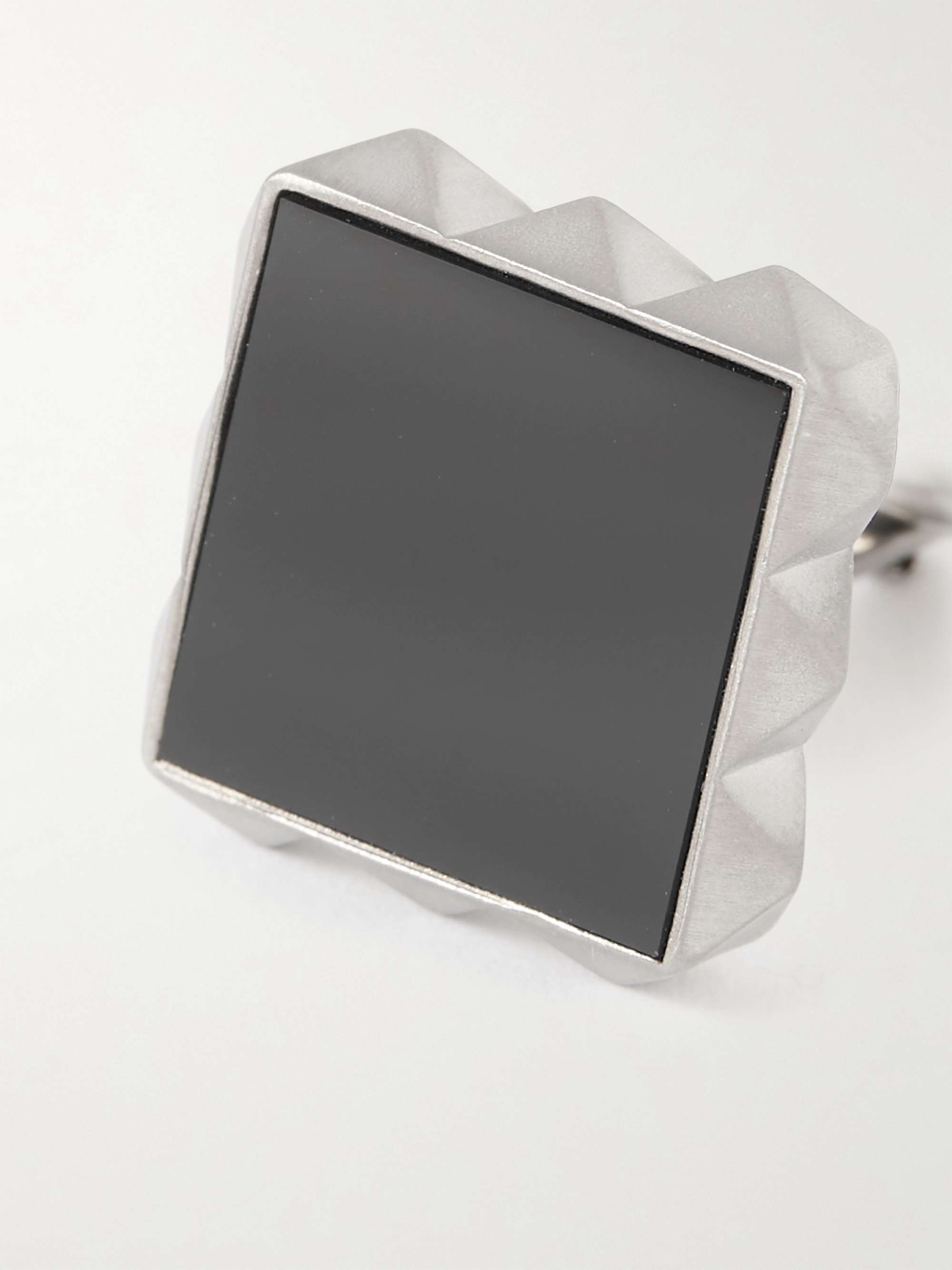 LANVIN Platinum-Plated Onyx Cufflinks