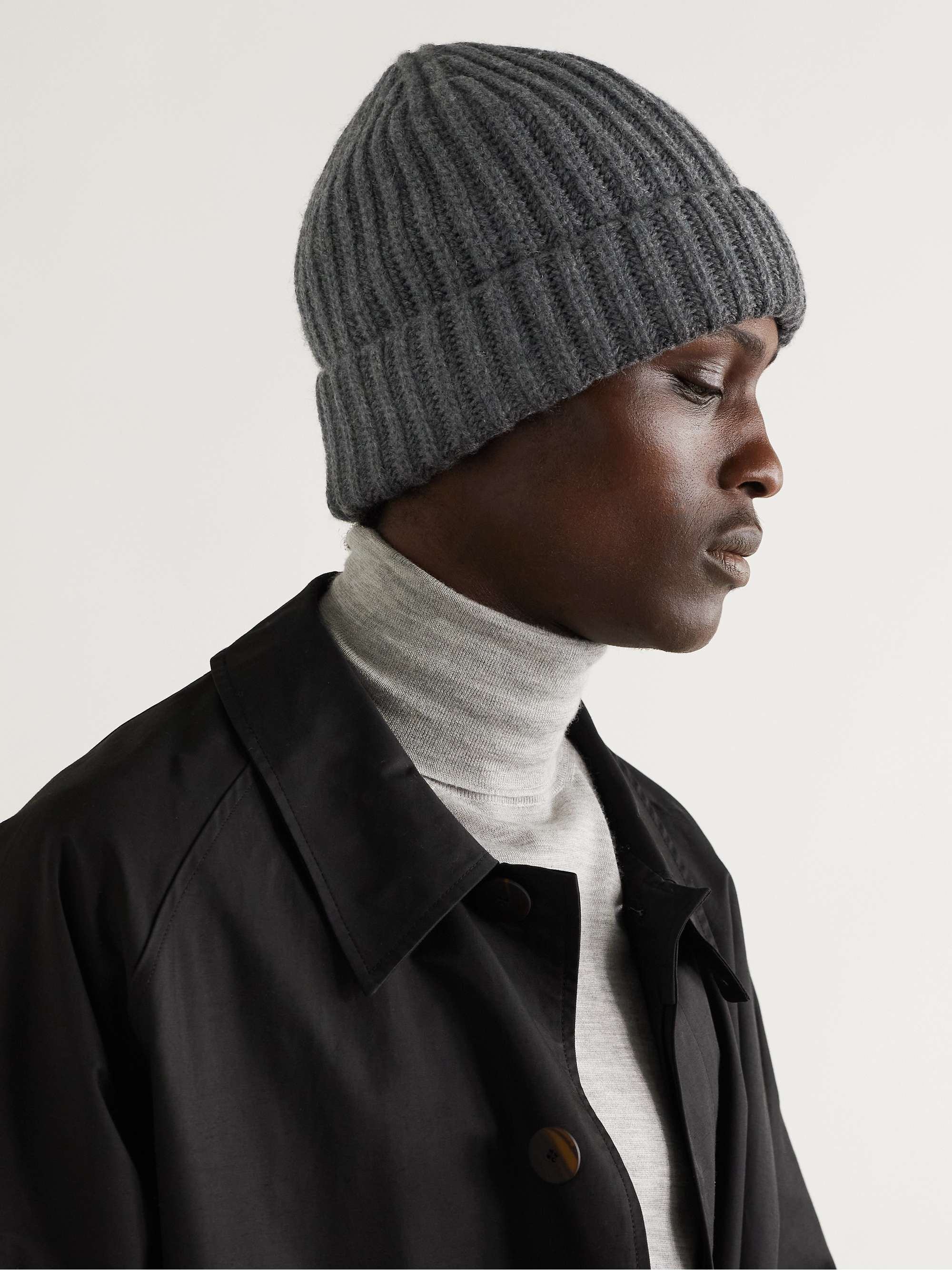 THE ROW Dibbo Ribbed Cashmere Beanie