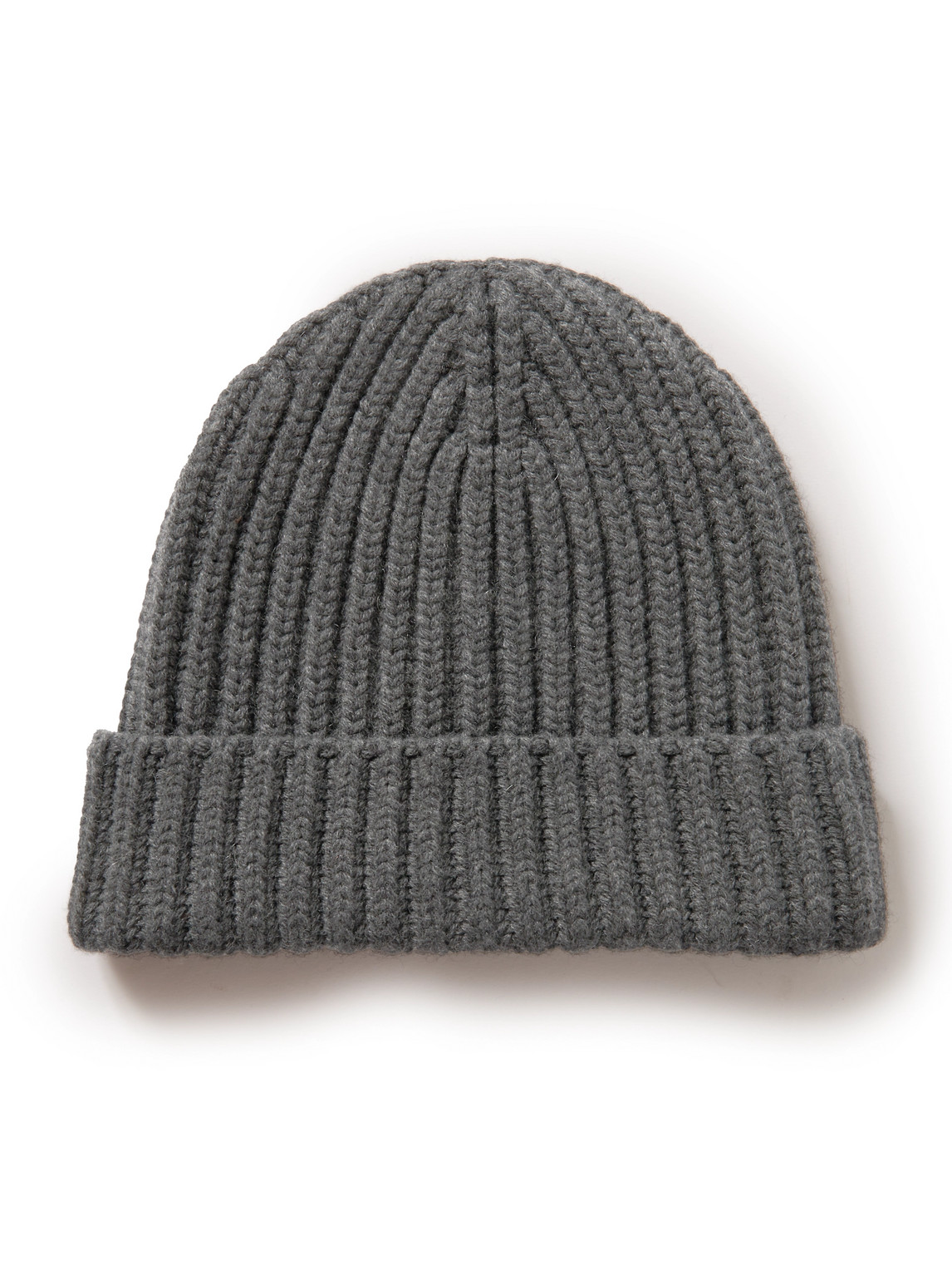 The Row Dibbo Ribbed Cashmere Beanie In Gray